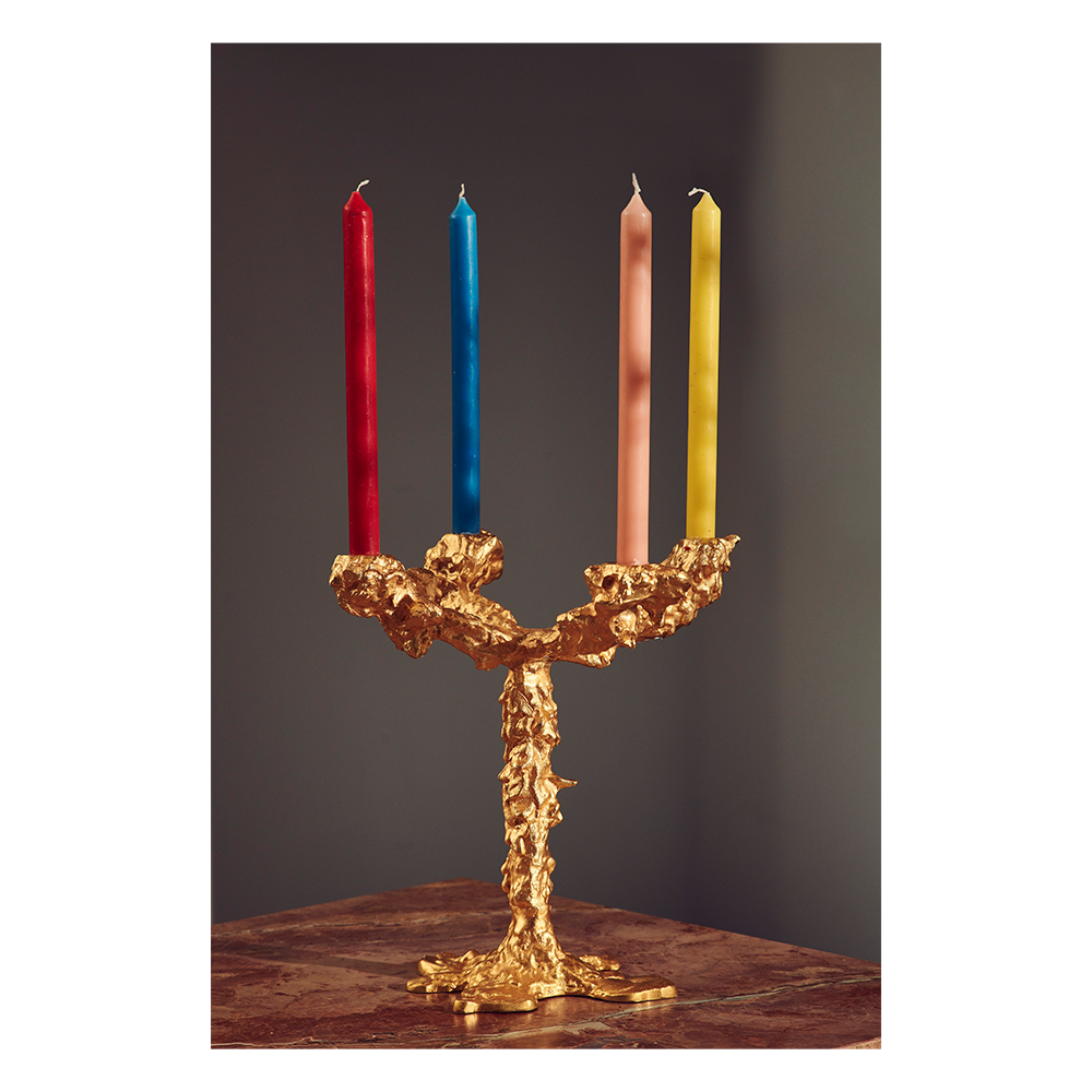 Kerzenständer DRIP gold 4-armig
