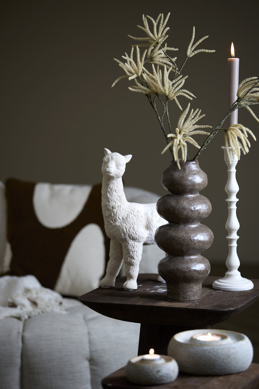 Kerzenständer SAMORA von Light & Living in Creme