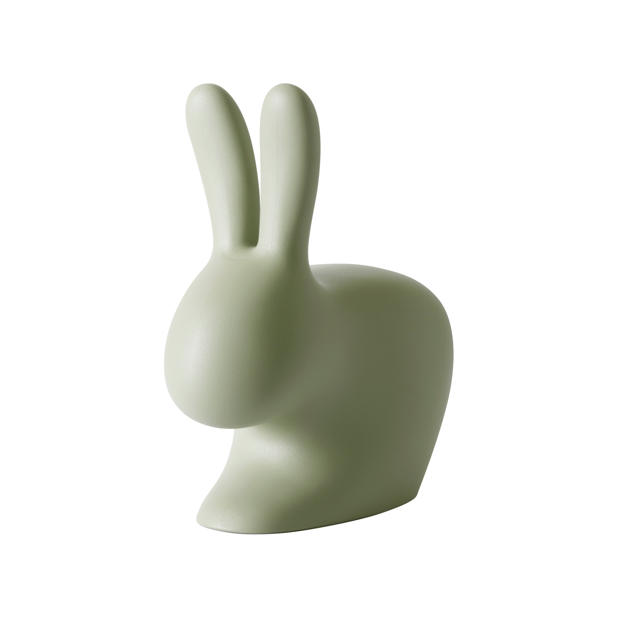 Grüner RABBIT CHAIR BABY von Qeeboo mit verspieltem Hasendesign.