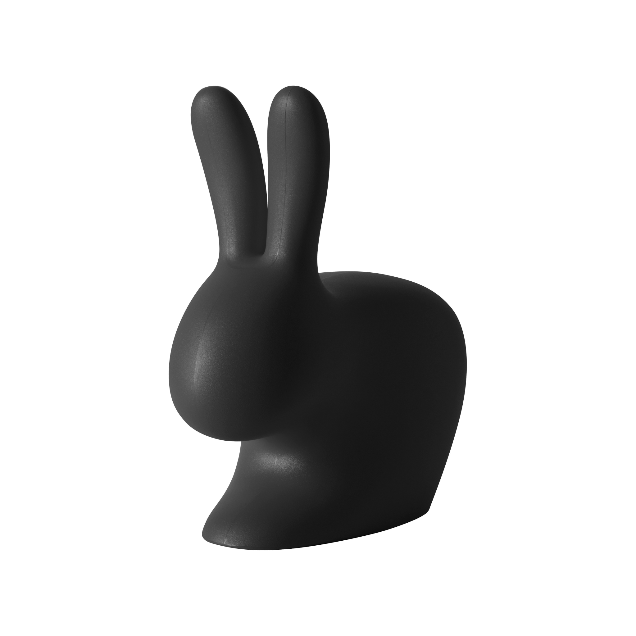 Schwarzer RABBIT CHAIR BABY von Qeeboo in stilvollem Hasendesign.