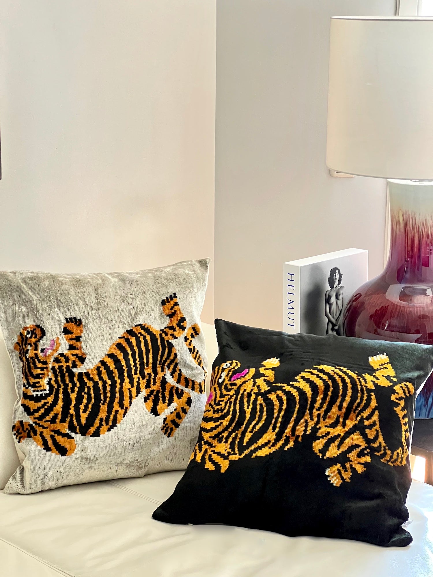 Luxuskissen „Royal Tiger“ Nude und Braun