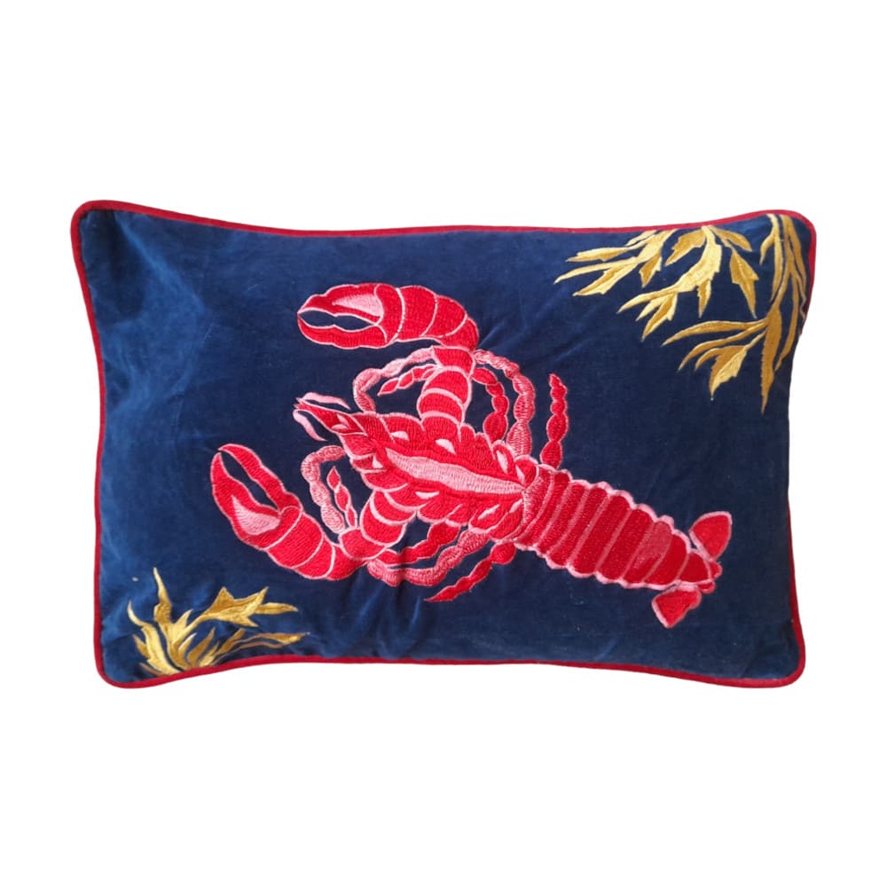 Kissen Tropical Hummer Baumwollsamt 40x60cm