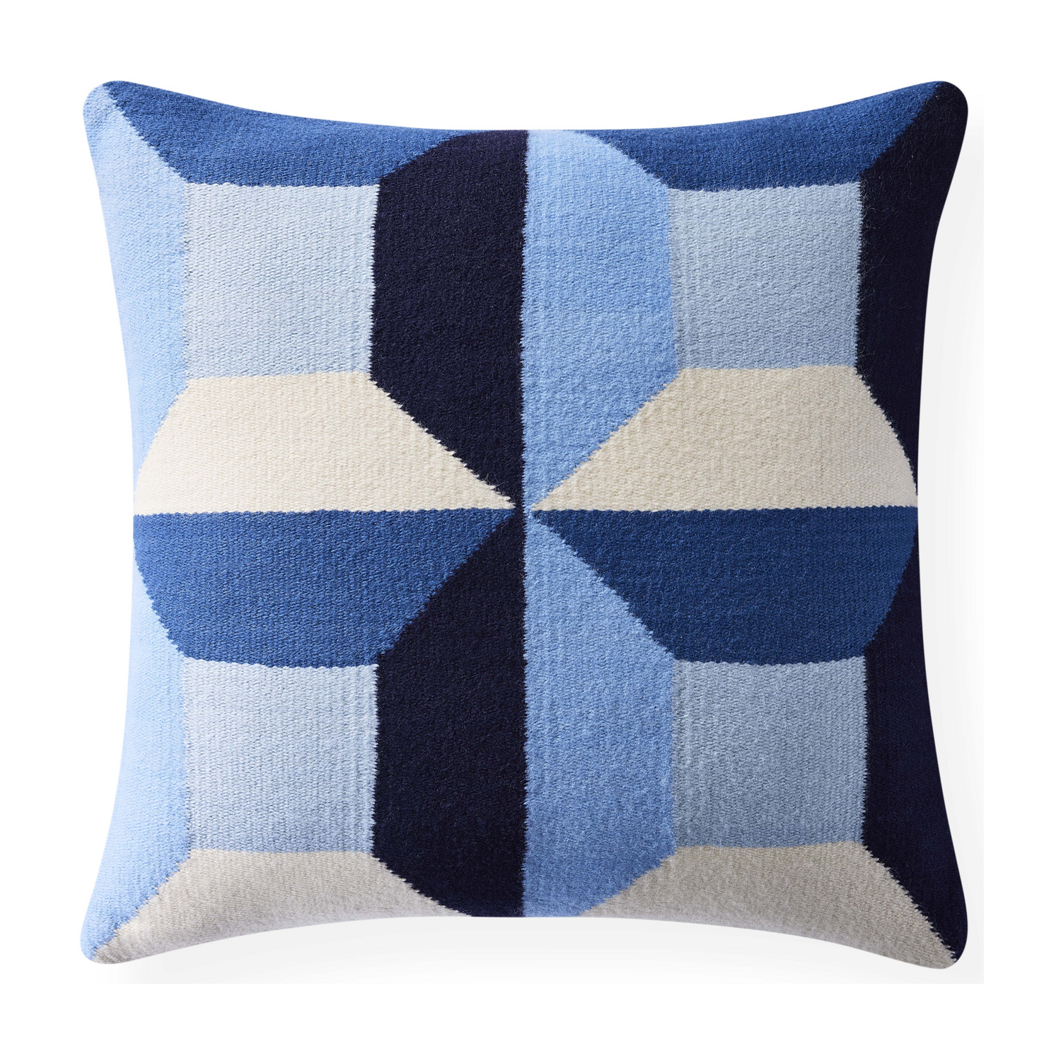 Dekokissen mit geometrischem Muster in Blau von Jonathan Adler.