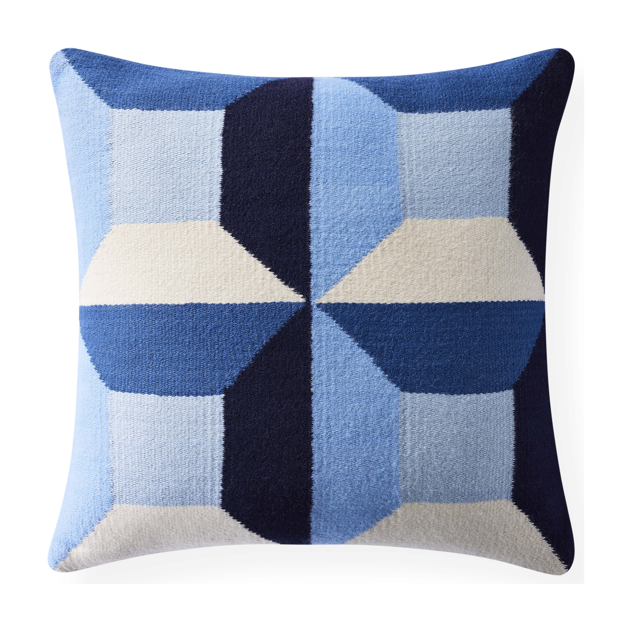 Dekokissen mit geometrischem Muster in Blau von Jonathan Adler.