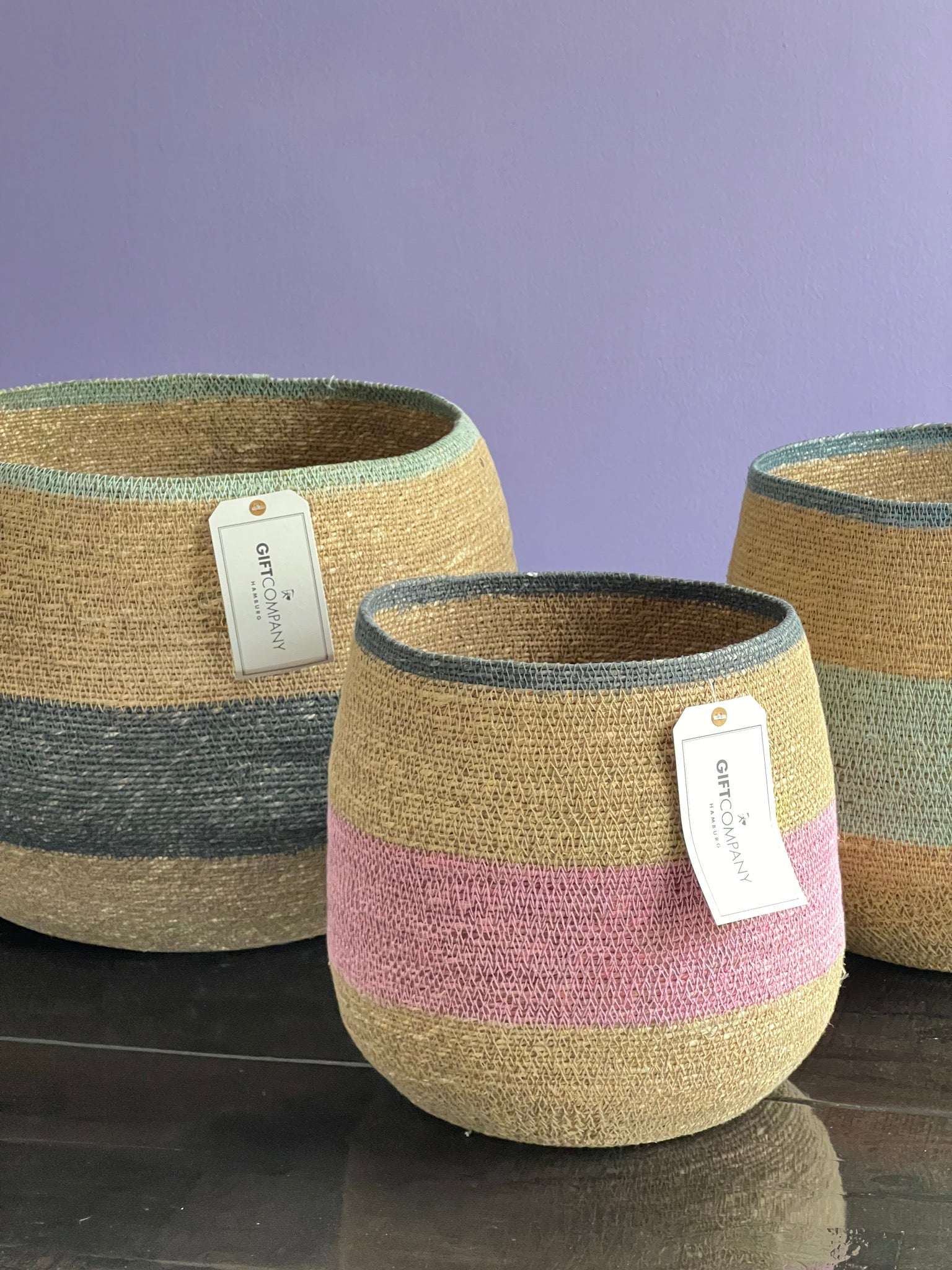 Boathouse basket set 3 pieces, seagrass, natural