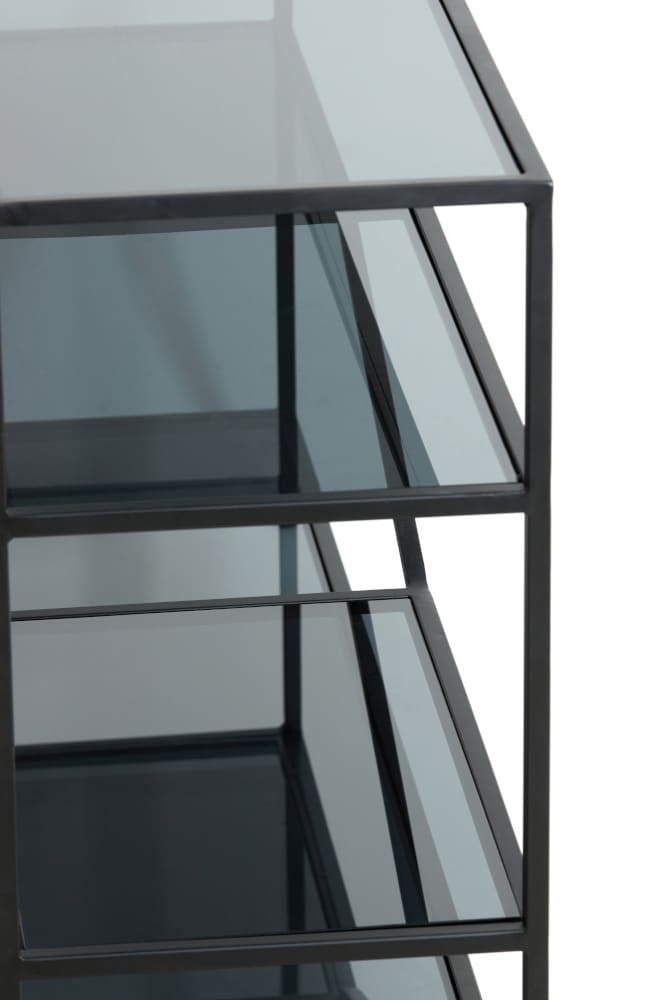 Konsolentisch AINO matt schwarz und Rauchglas140x35x80cm