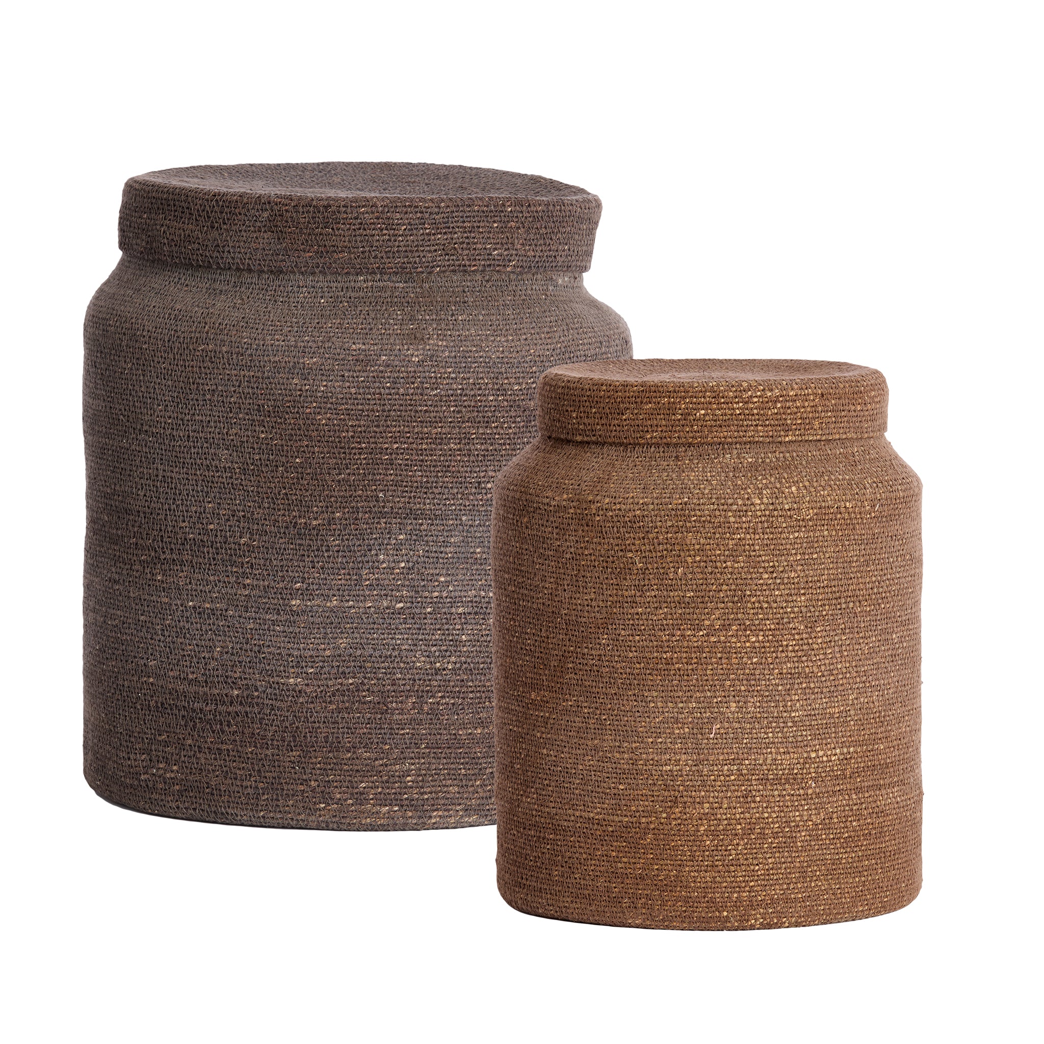 Korb BETANIA 2er-Set Ø 25 × 32,5 cm & Ø 33 × 38 cm von Light & Living in Dukelbraun-Braun