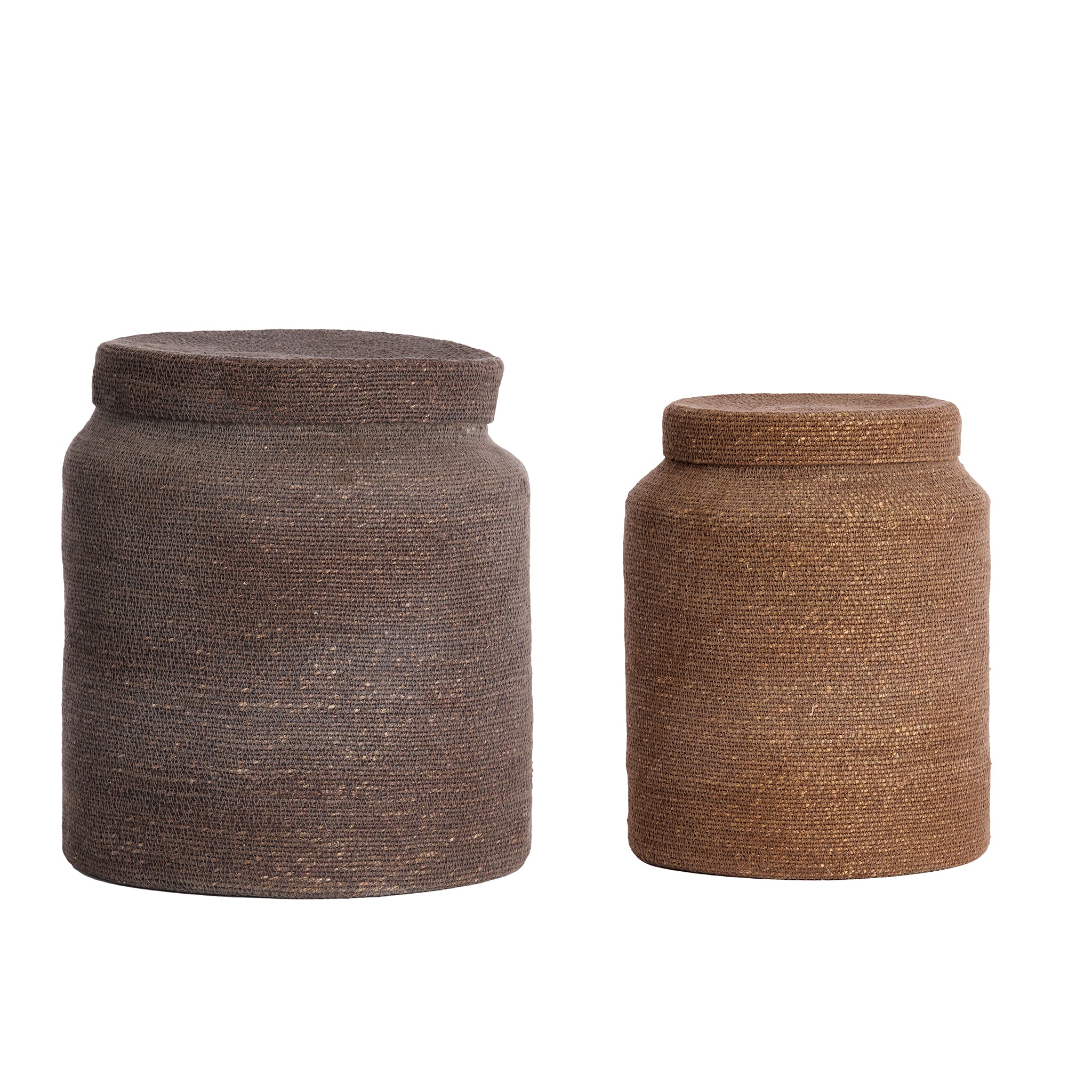 Korb BETANIA 2er-Set Ø 25 × 32,5 cm & Ø 33 × 38 cm von Light & Living in Dukelbraun-Braun