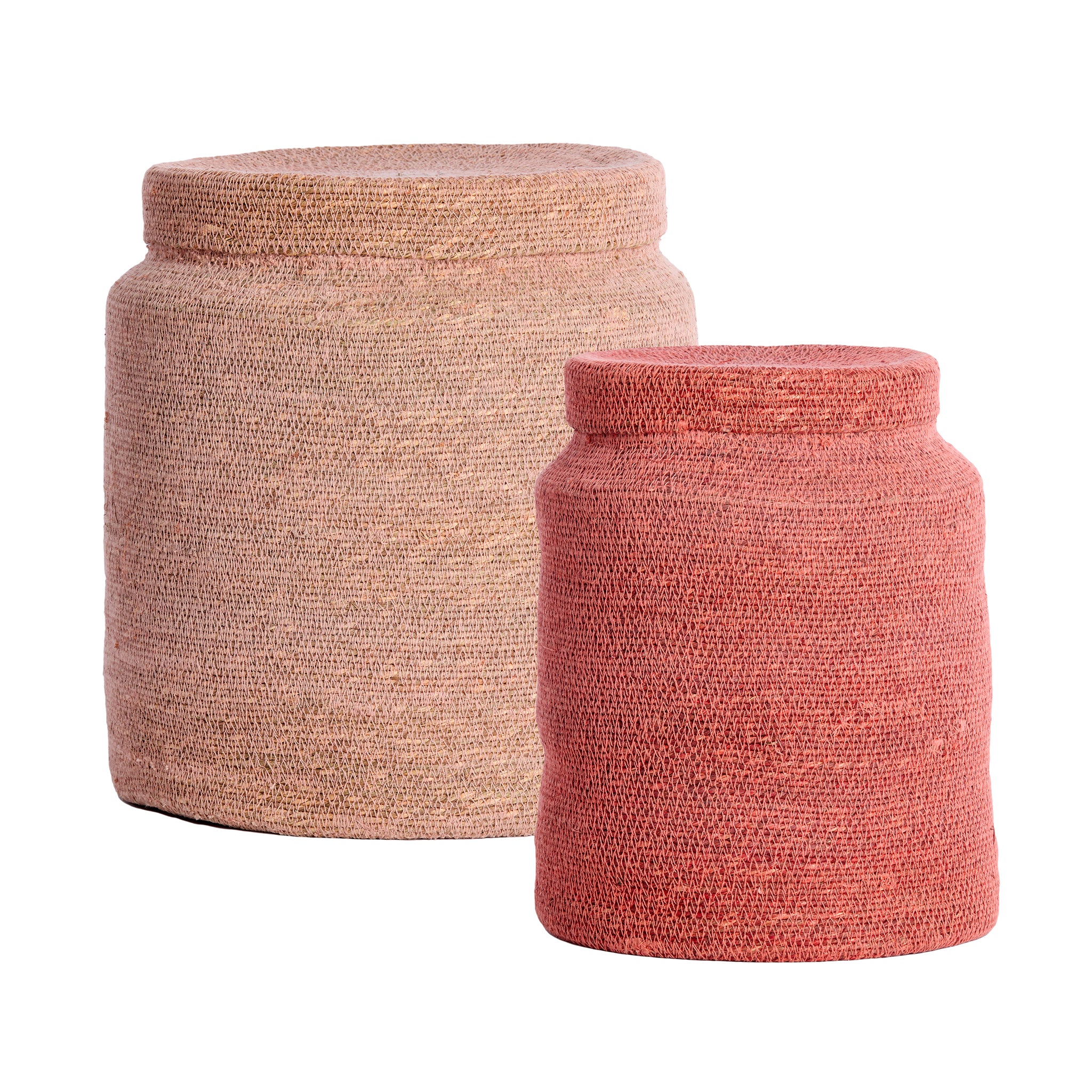 Korb BETANIA 2er-Set Ø 25 × 32,5 cm & Ø 33 × 38 cm von Light & Living in Hellrosa-Rosa