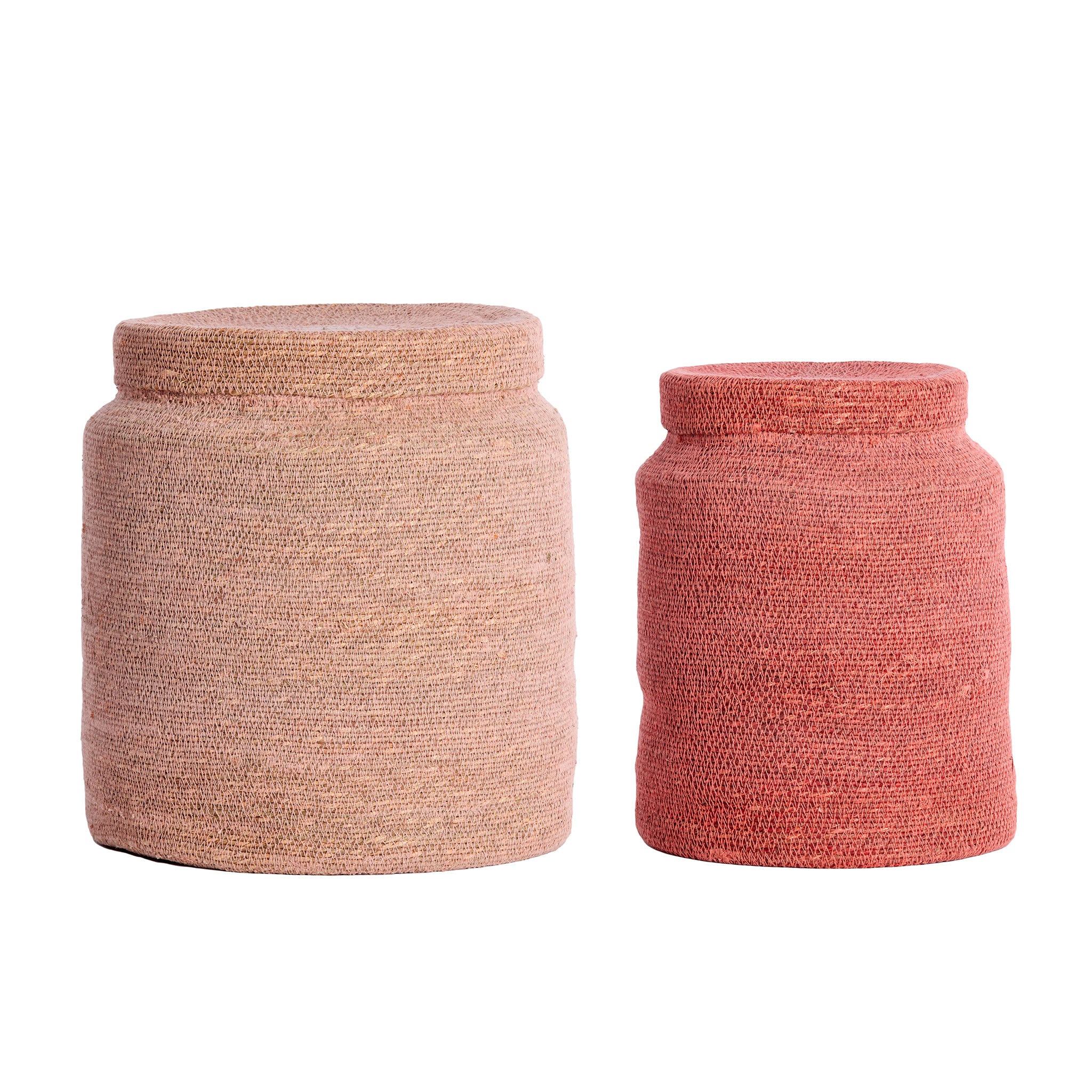 Korb BETANIA 2er-Set Ø 25 × 32,5 cm & Ø 33 × 38 cm von Light & Living in Hellrosa-Rosa