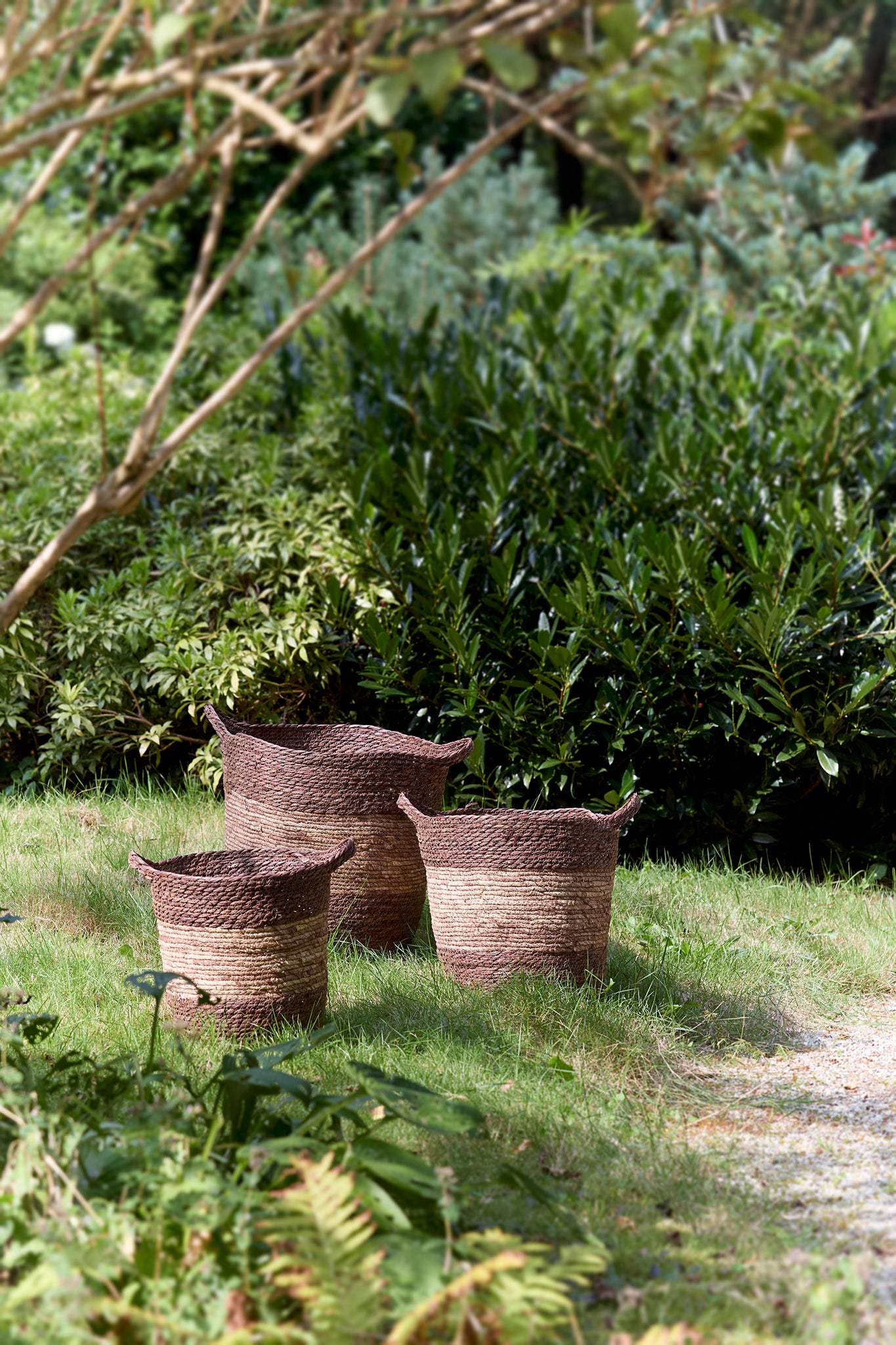 Korb KILKEE 3er-Set Ø 30 × 30 cm, Ø 35 × 35 cm, Ø 40 × 40 cm von Light & Living in Terracotta-Braun