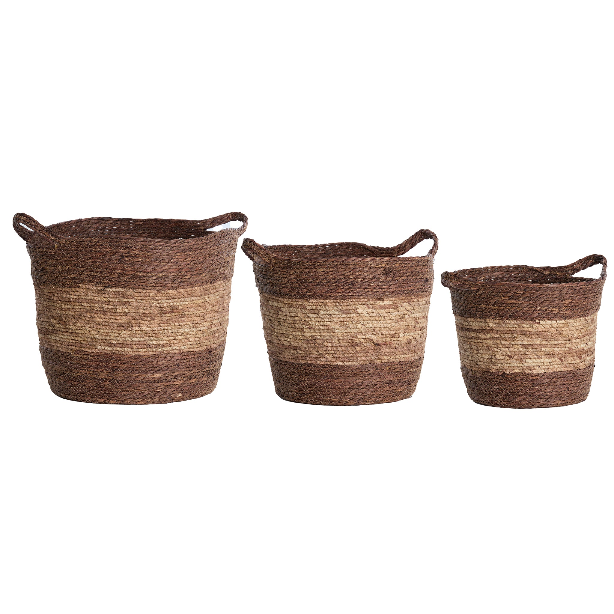 Korb KILKEE 3er-Set Ø 30 × 30 cm, Ø 35 × 35 cm, Ø 40 × 40 cm von Light & Living in Terracotta-Braun