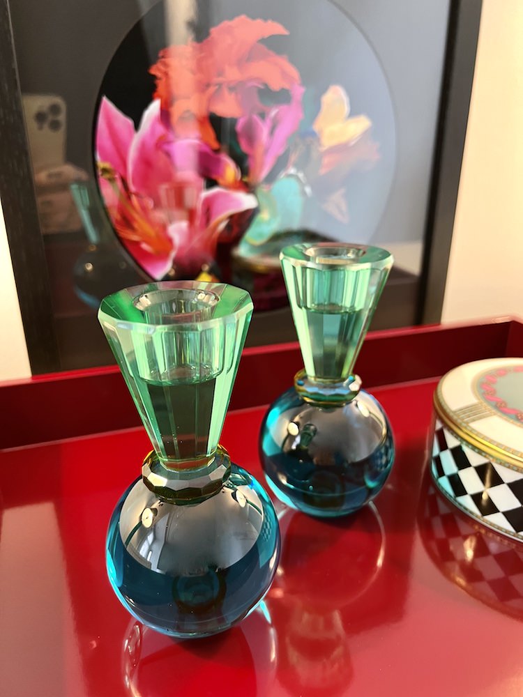 Kerzenleuchter SARI Kugel gruen-blau