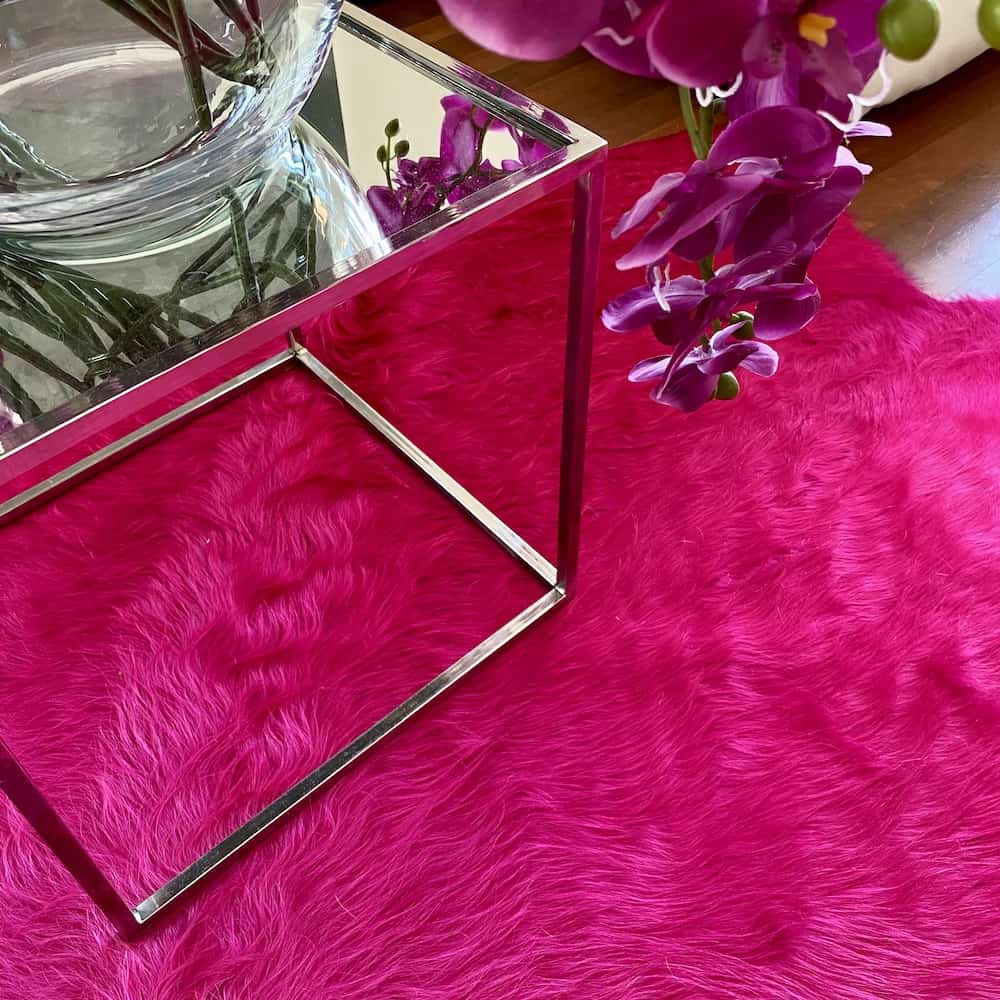Kuhfell Teppich fuchsia-pink