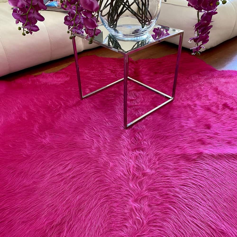 Kuhfell Teppich fuchsia-pink