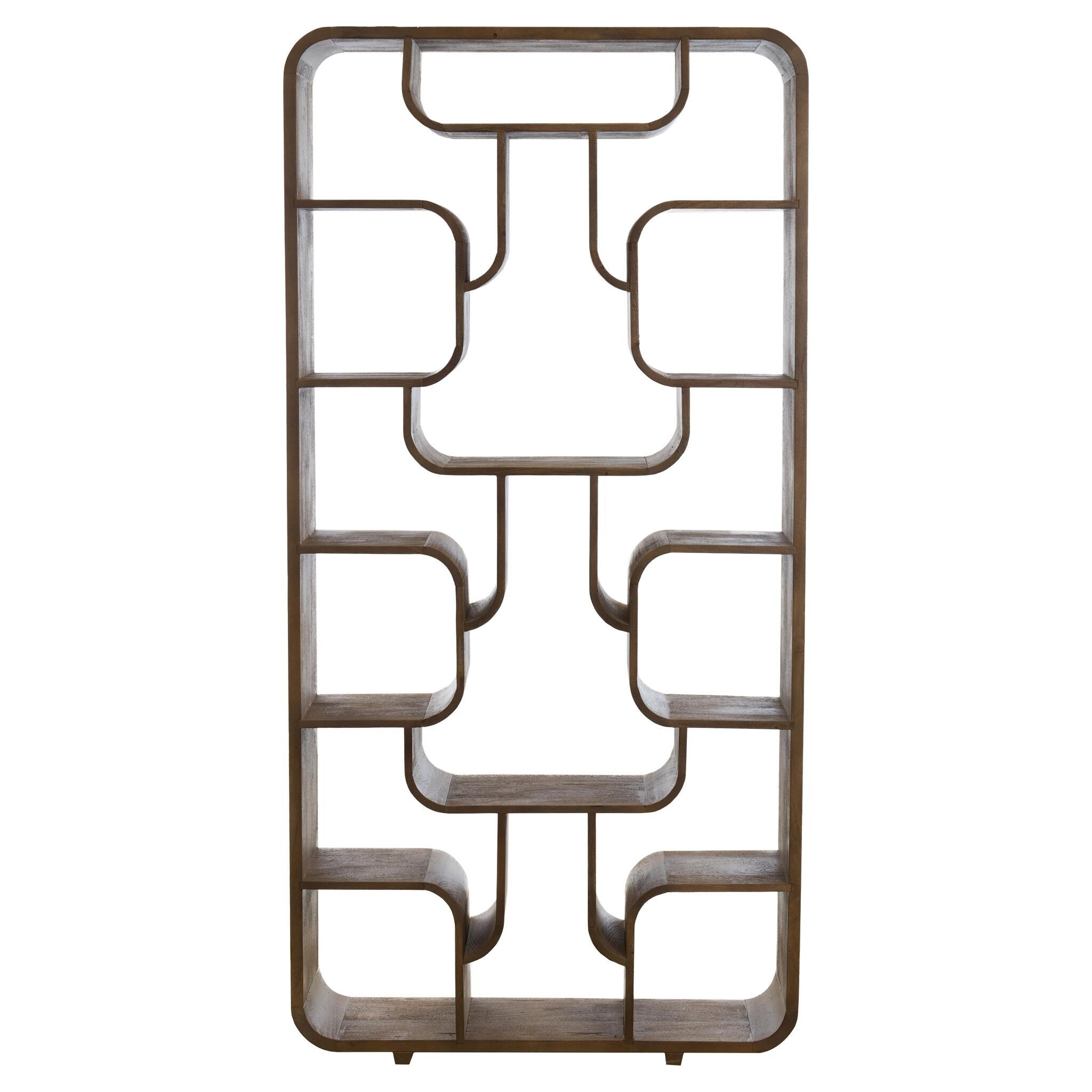 Modernes Standregal aus dunkelbraunem Eisen im grafischen Design