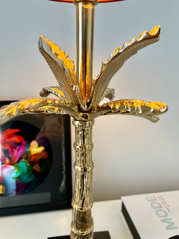 Tischlampe THE PALM gold/rot 71 cm