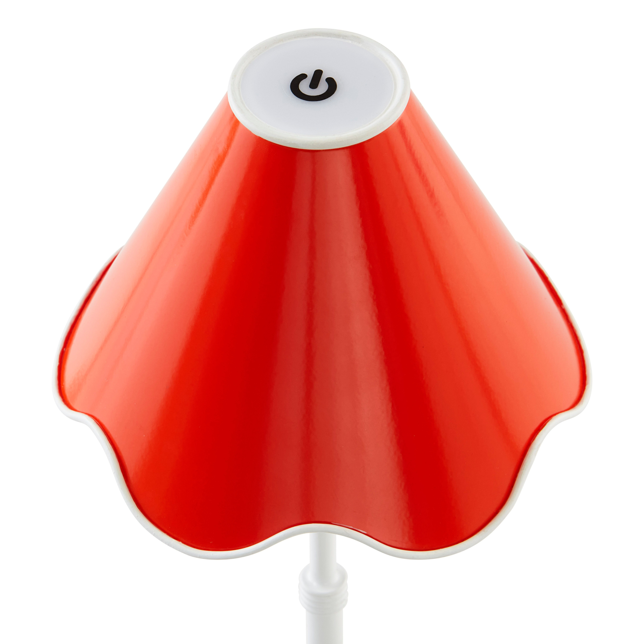 Detailansicht der Touch-Steuerung der Designerlampe.