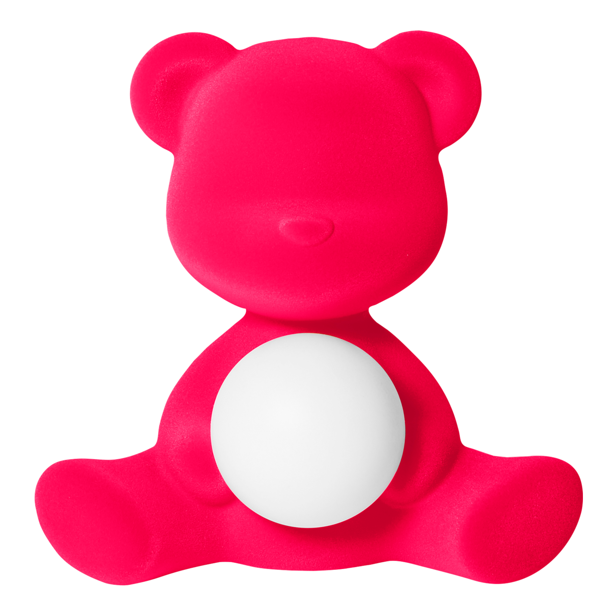 TEDDY GIRL Tischleuchte in Fuchsia mit samtiger Oberfläche und LED-Kugel