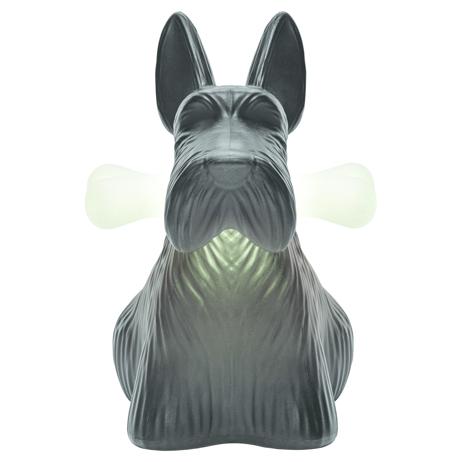 Frontansicht der SCOTTIE Leuchte in Schwarz, charmantes Hunde-Design und funktionale LED