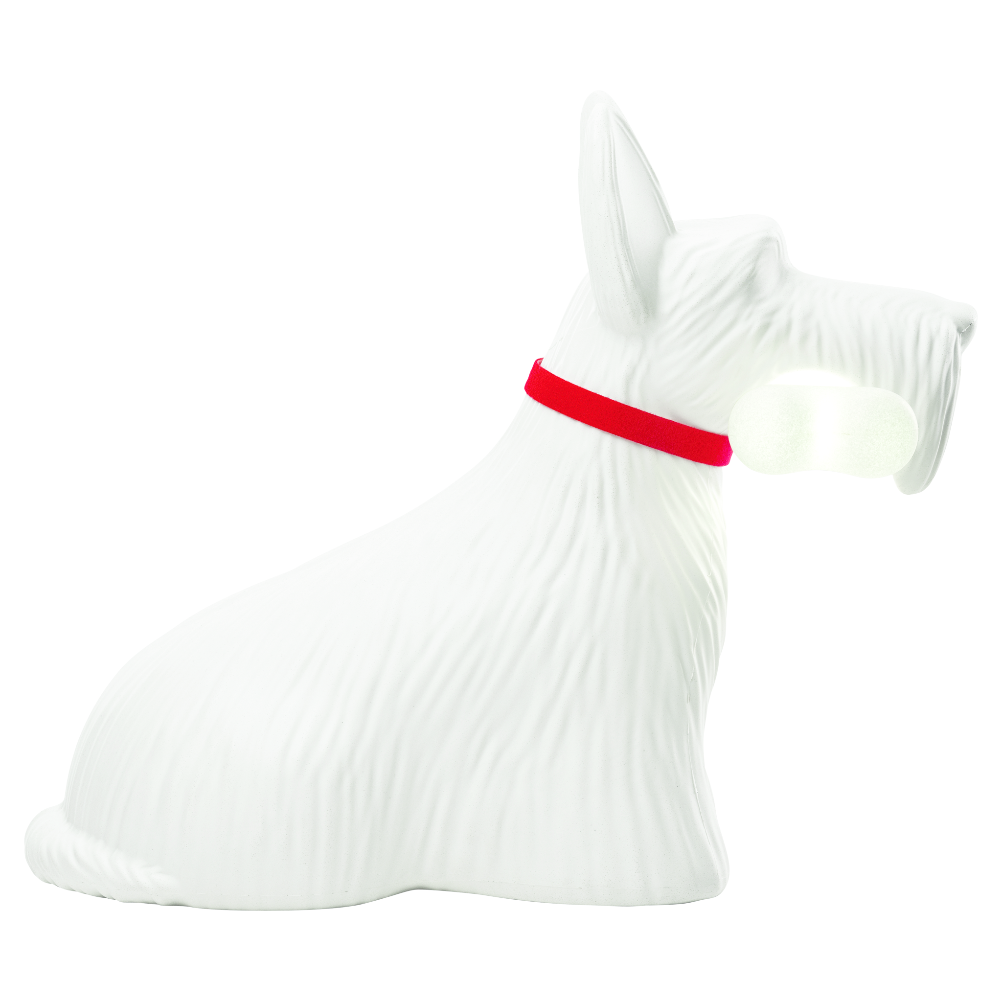 Hundeförmige Designerleuchte SCOTTIE in Weiß mit dimmbarer LED für sanftes Licht