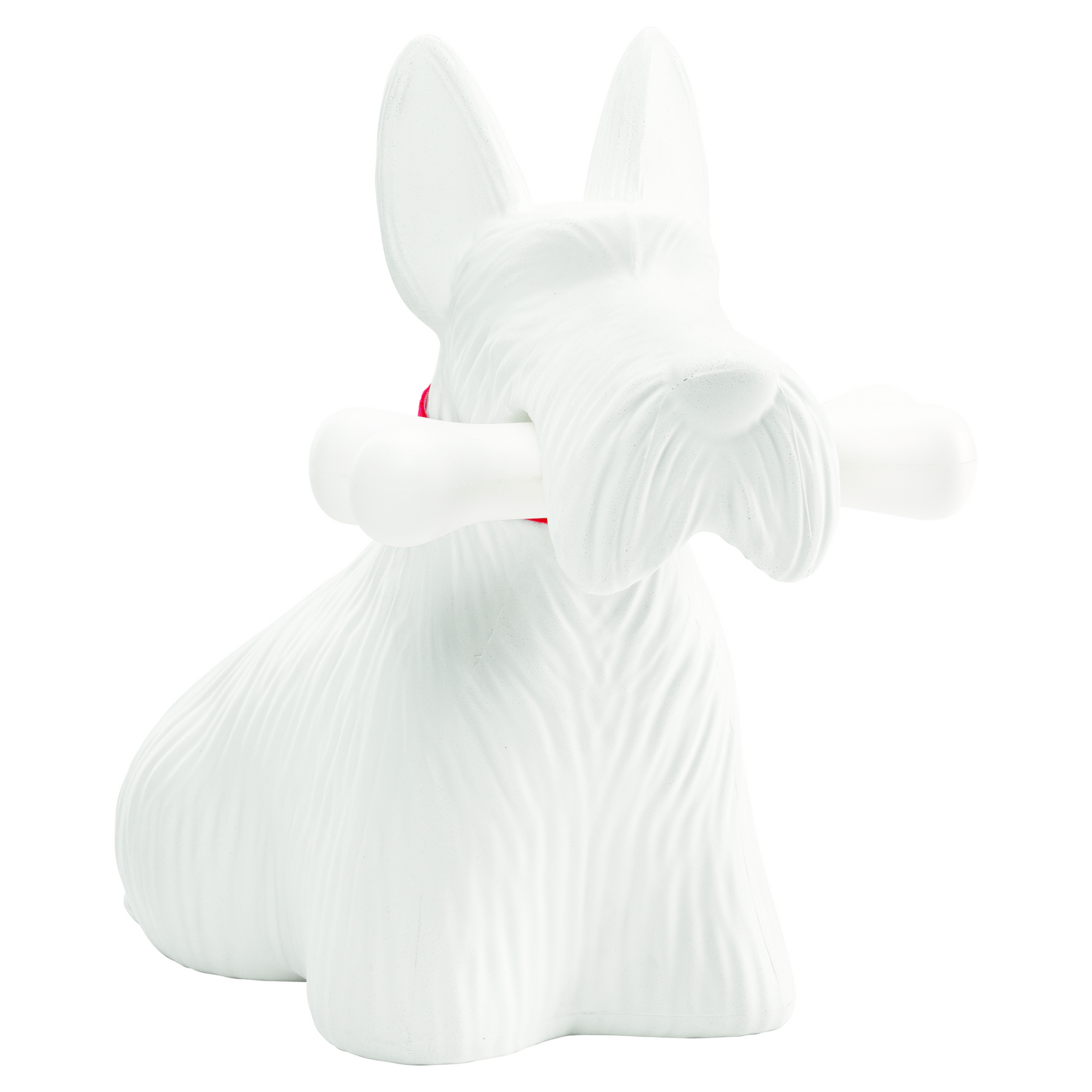SCOTTIE Tischleuchte in elegantem Weiß mit witzigem Hundemotiv und Fernbedienung