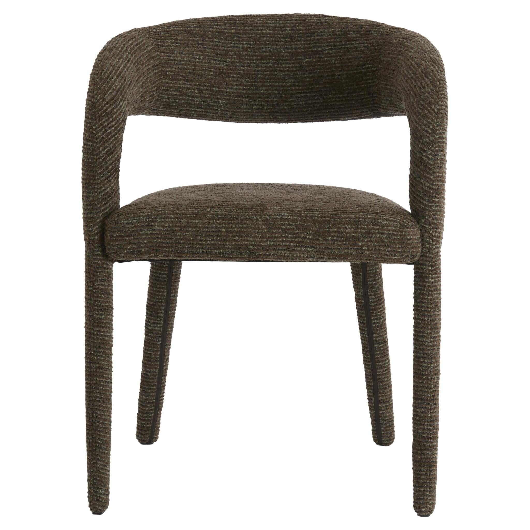 Esszimmerstuhl KYRAN in Chocolate Braun von Light & Living mit geschwungenen Armlehnen