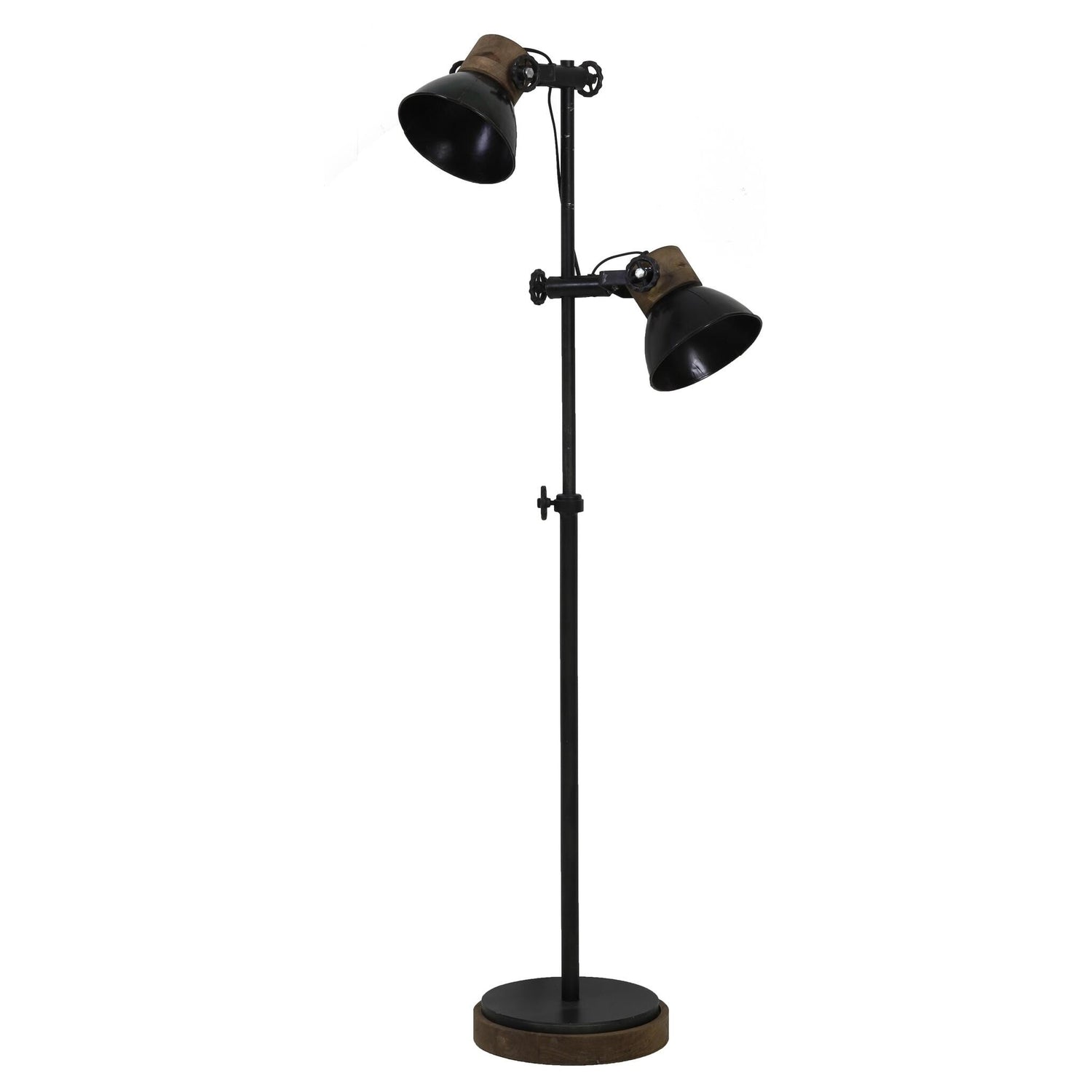 JODY Stehleuchte Zink schwarz+Holz braun Designlampe