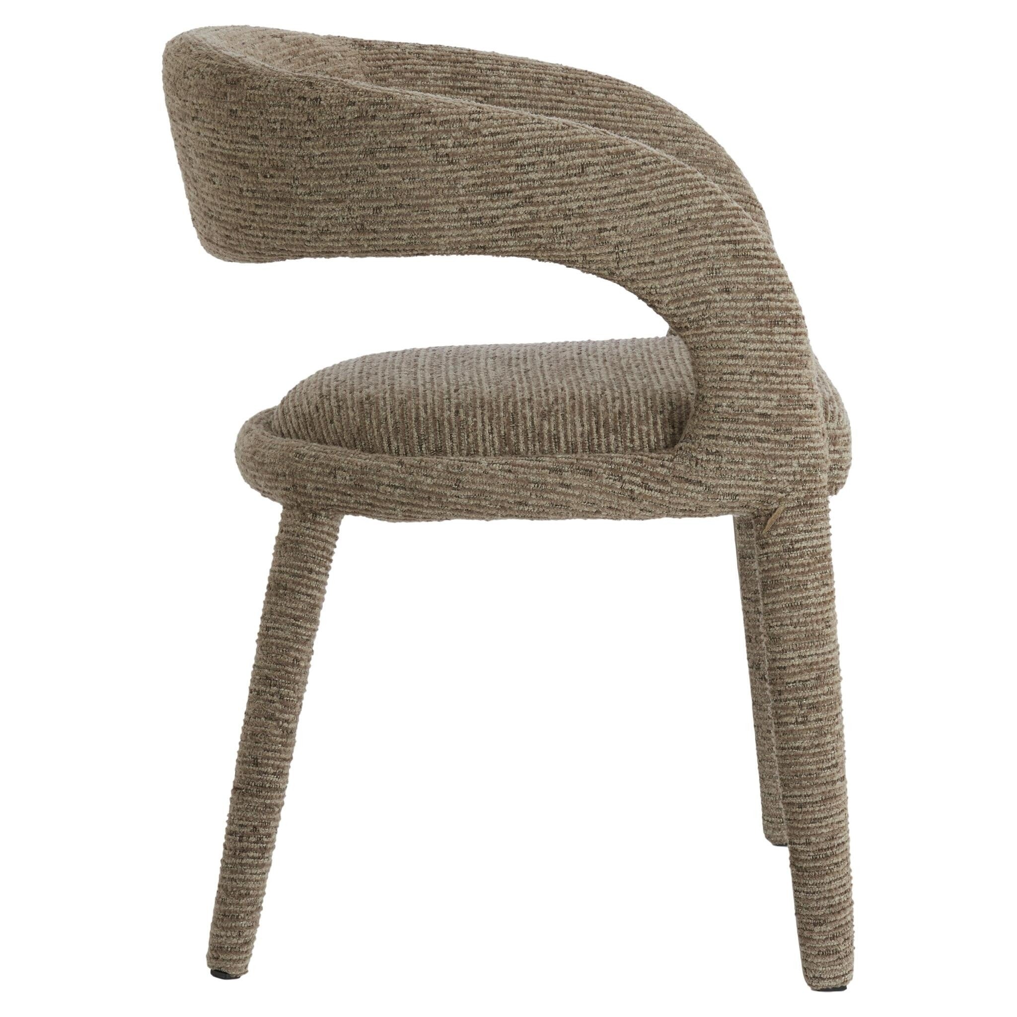 Gepolsterter Armlehnstuhl KYRAN in warmem Braunton