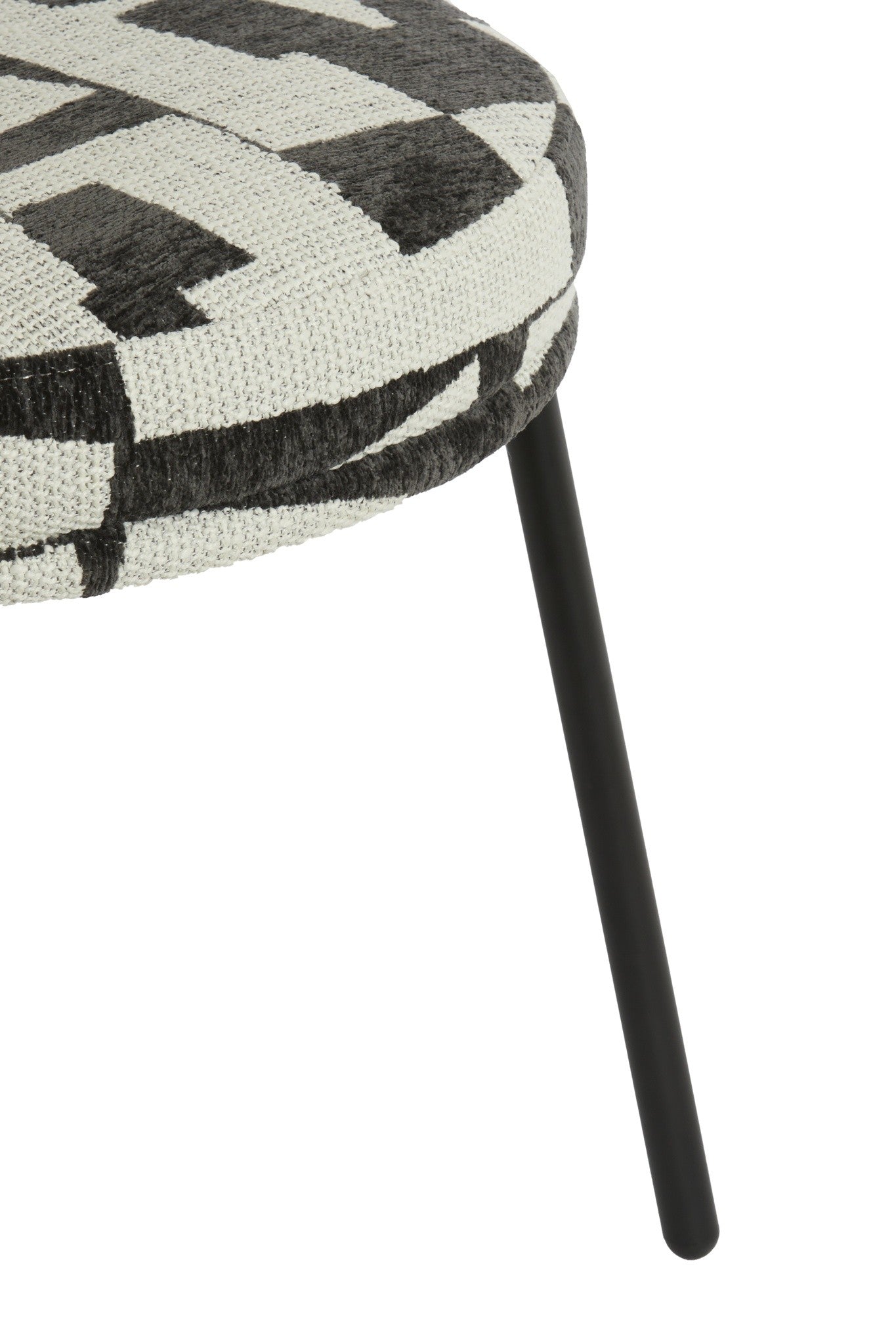 Designstuhl mit geometrischem Stoffmuster