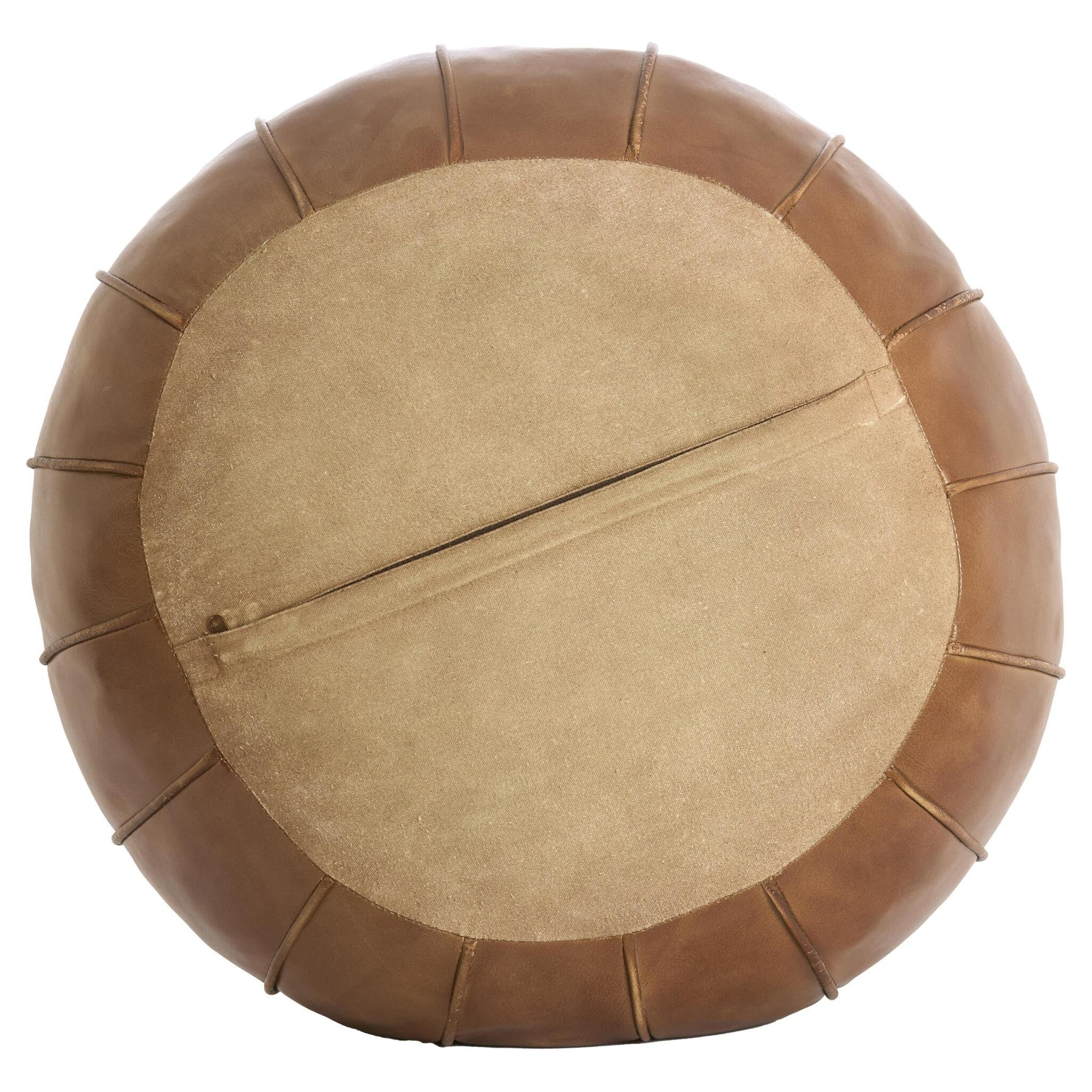 Gepolsterter Sitzpouf in Braun für Wohnzimmer