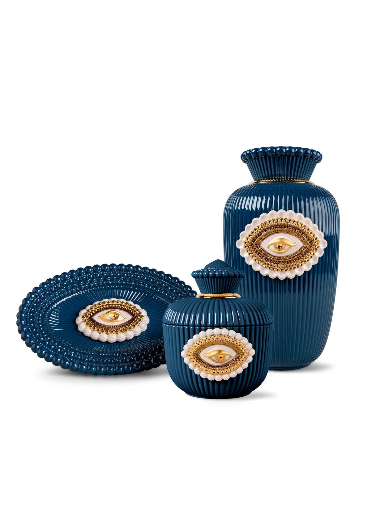 Limitierte LOVER’S EYES Kollektion, Schmuckbox,  Vase und Schale aus Porzellan von Lladró