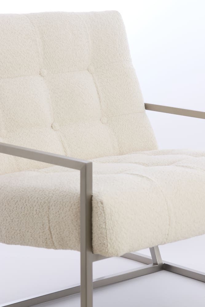 Loungesessel GENEVE boucle cremeweiß 81x71x70cm