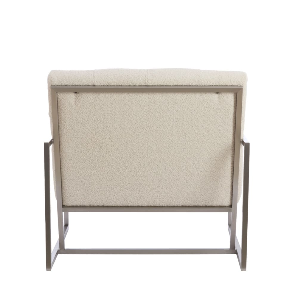Loungesessel GENEVE boucle cremeweiß 81x71x70cm