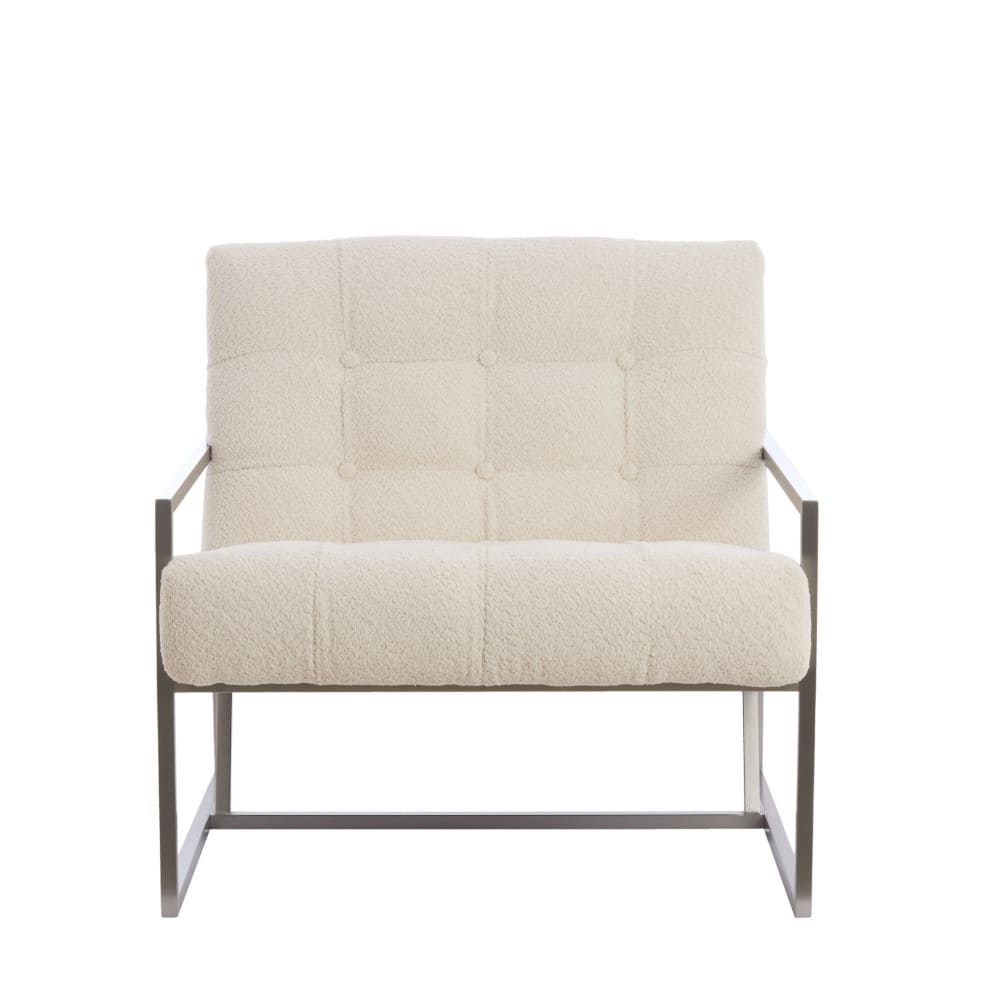 Loungesessel GENEVE boucle cremeweiß 81x71x70cm