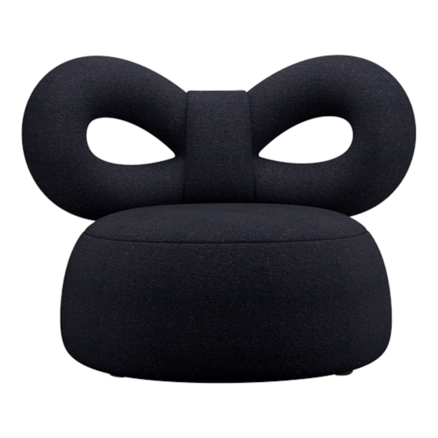 Design-Sessel von Qeeboo in tiefem Schwarz mit strukturierter Oberfläche