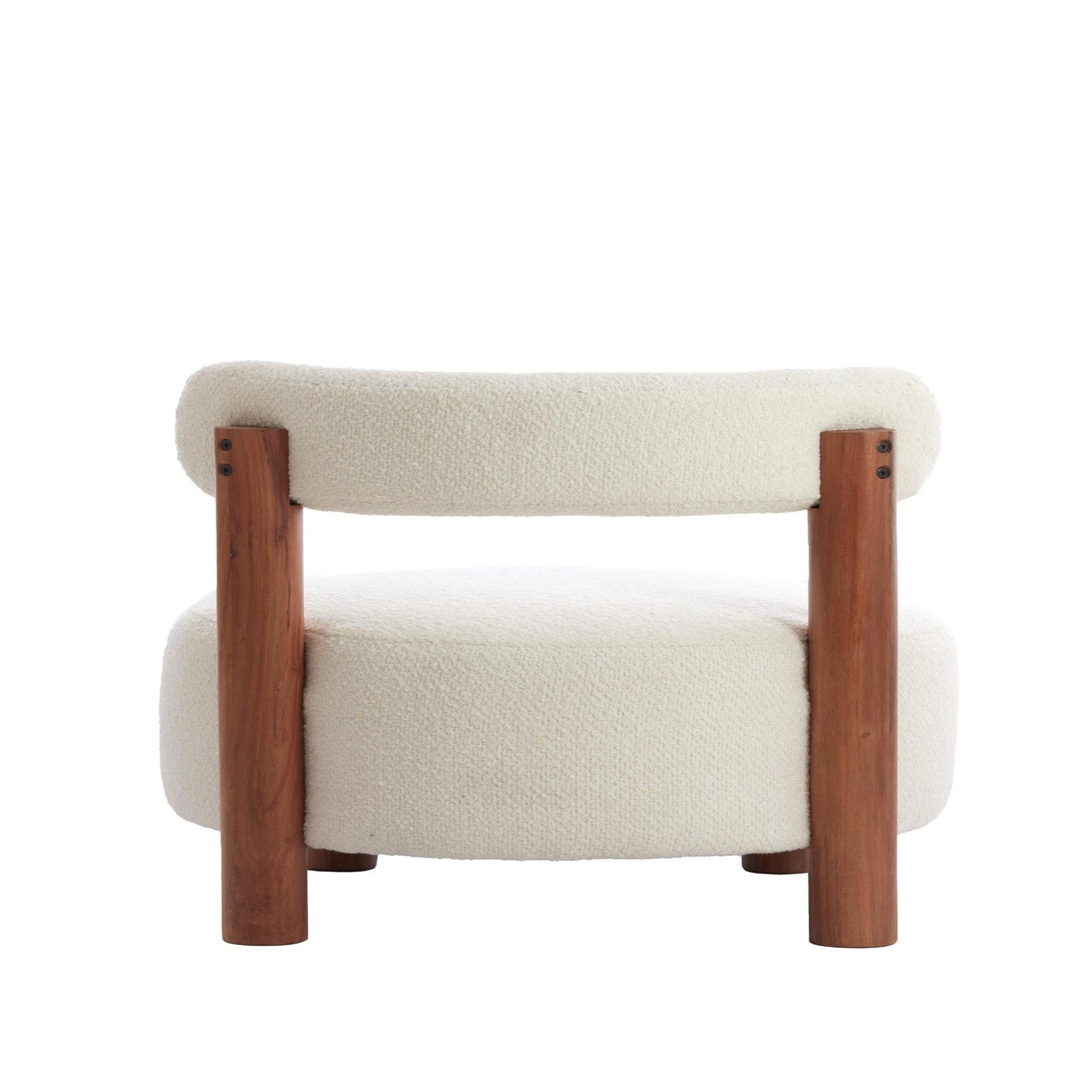 Moderner Loungesessel FERENTINO aus Akazienholz in Creme