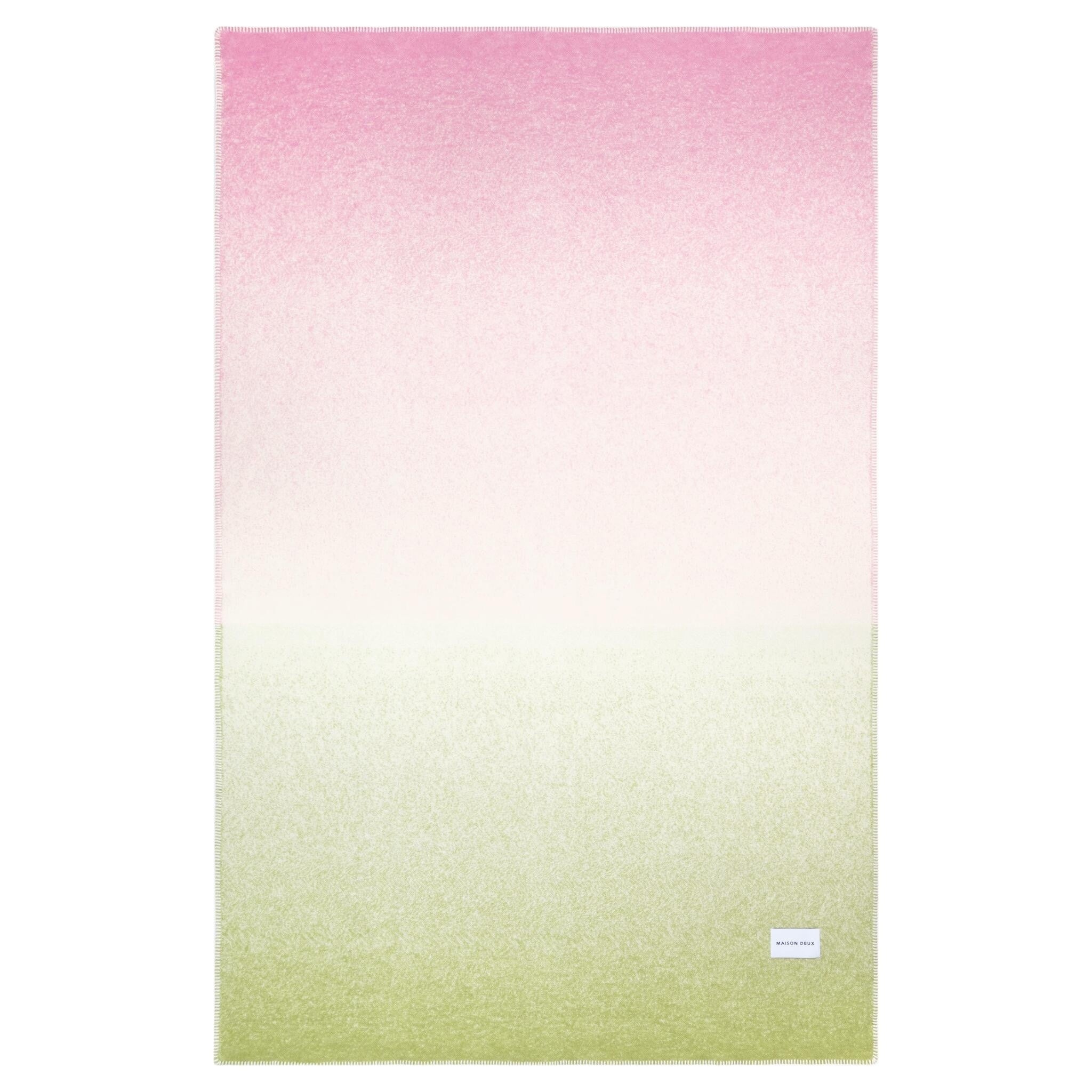 Wolldecke mit frischem Farbverlauf in Grün, Gelb und Pink