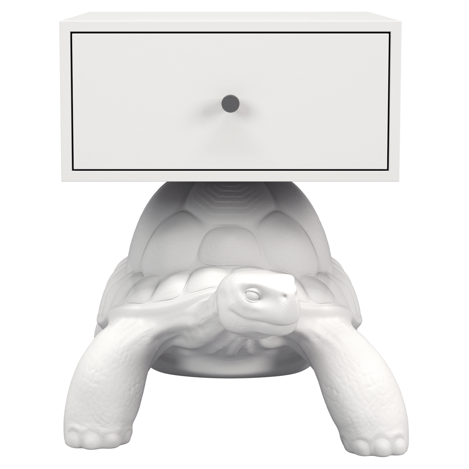 Beistelltisch in Schildkrötenform mit praktischem Schubfach