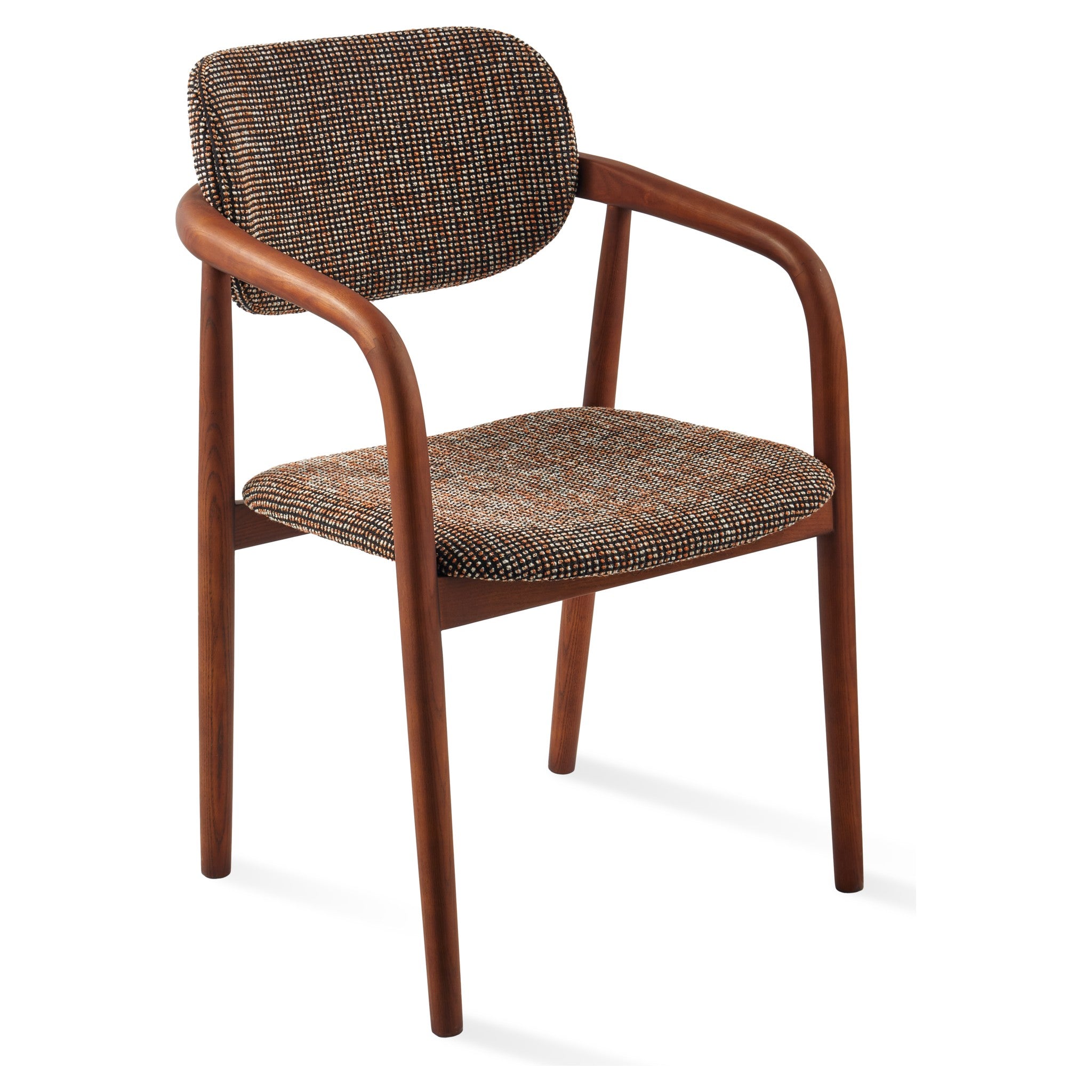 Henry Chair mit geschwungener Form und gemustertem Stoff