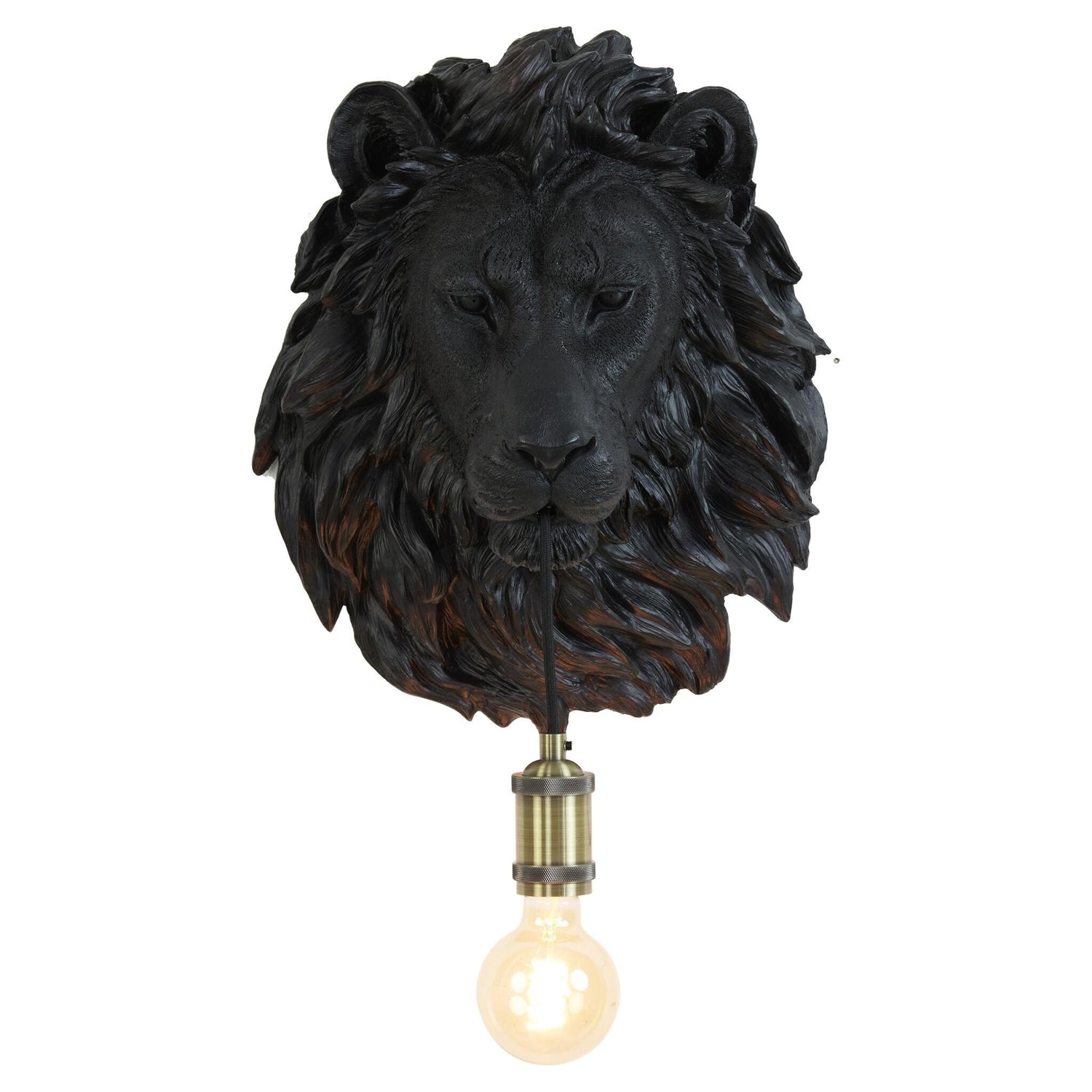 Stilvolle LION Wandleuchte matt schwarz als Wandbeleuchtung