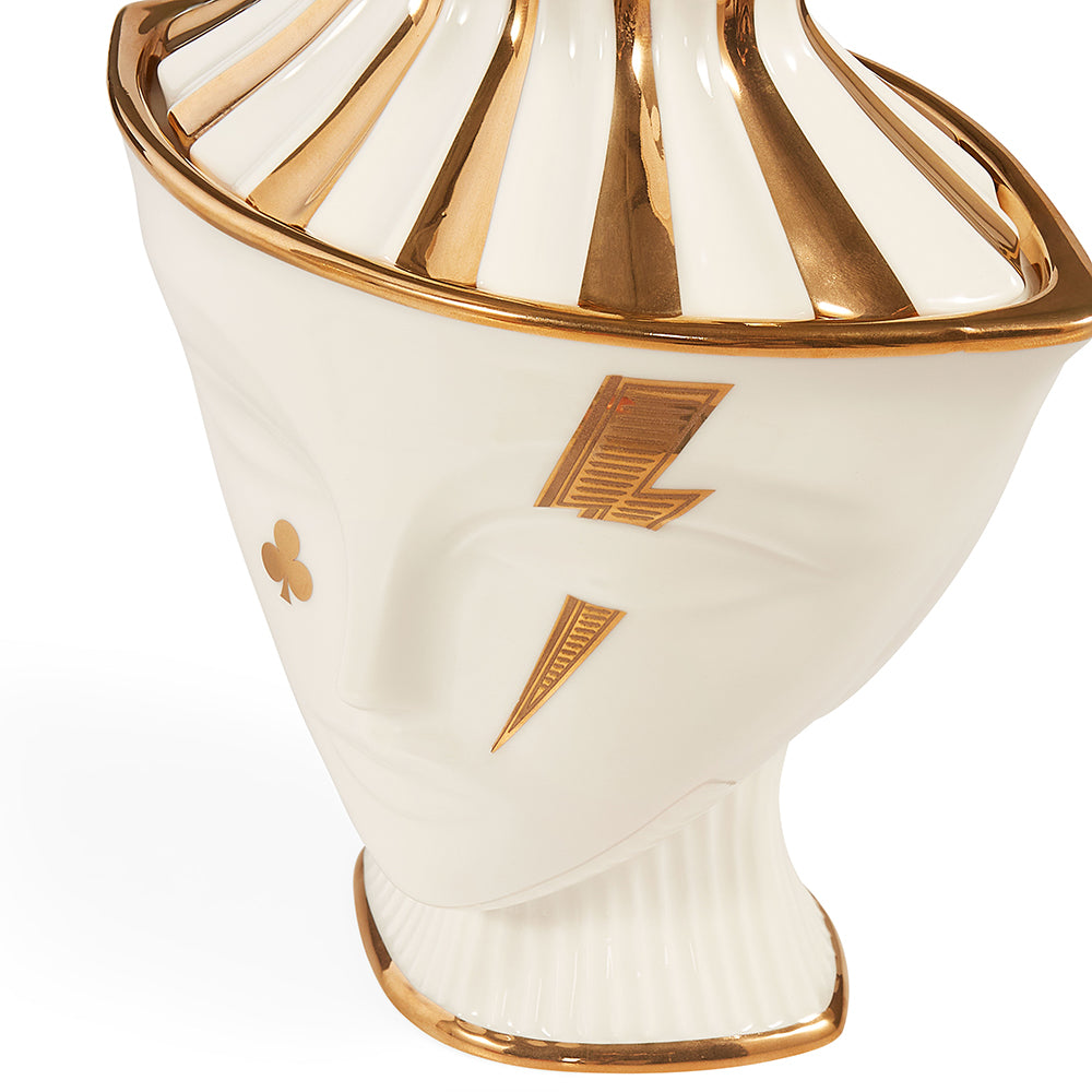 Pozellandose GILDED MUSE GIULIETTE BOX weiß/gold von Jonathan Adler