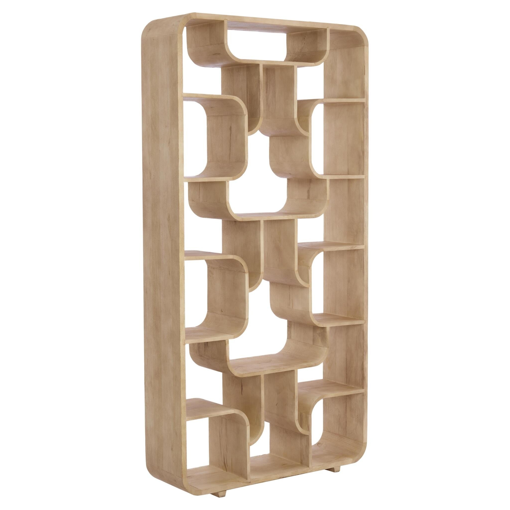 Holzregal mit geschwungener Formstruktur von Light & Living