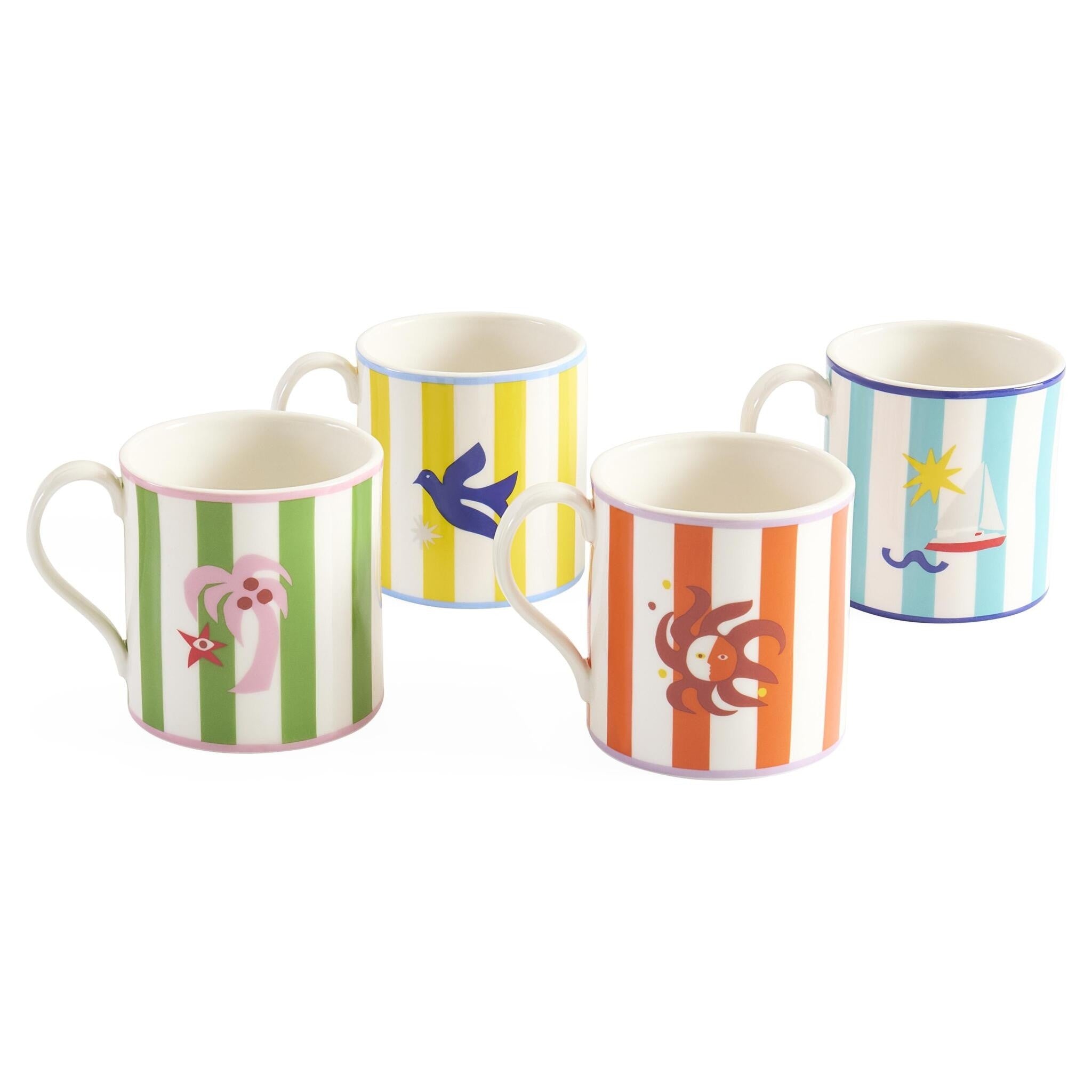 Juego de 4 tazas PLAYA multicolor