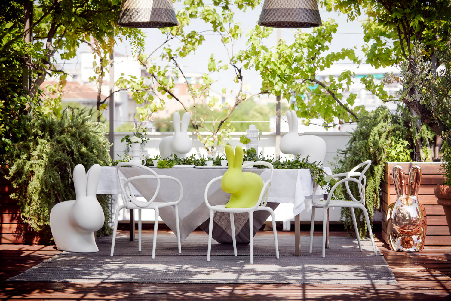 Indoor and outdoor chair RABBIT white