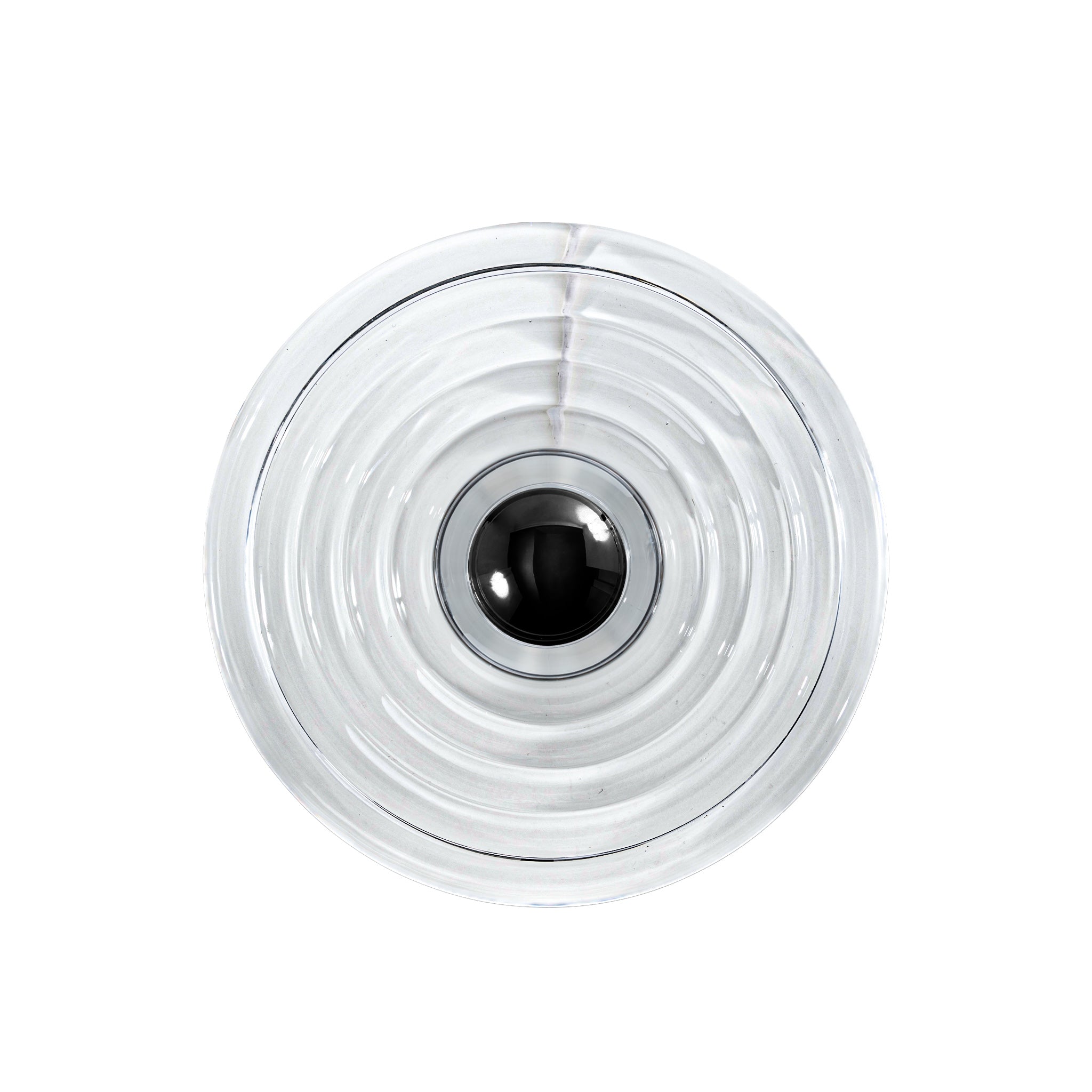 Skulpturale Wand- und Deckenleuchte aus gepresstem Glas mit schwarzer Kappe - Surface Large Tom Dixon