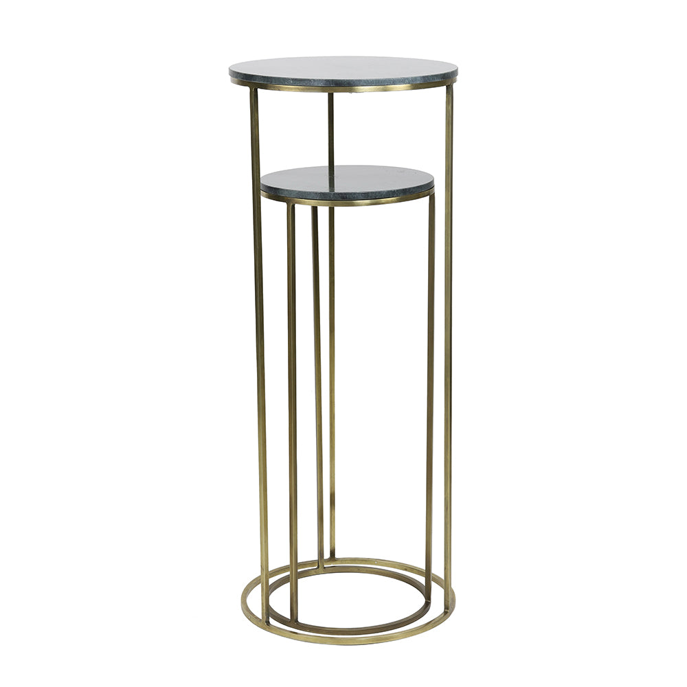 Säulen RICARDO grün Marmor + antik Bronze von Light and Living