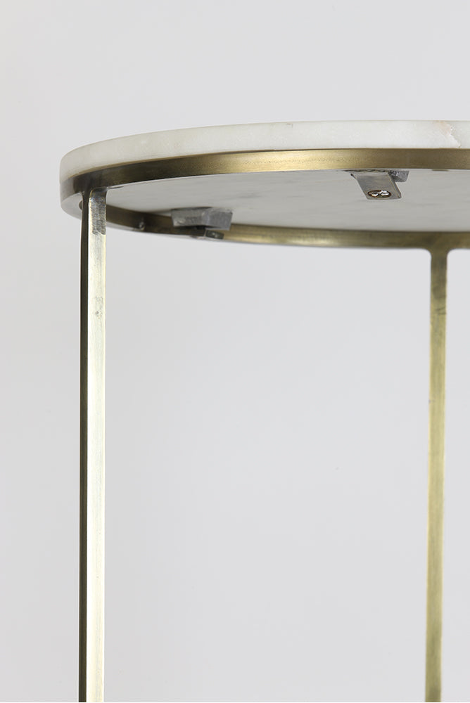 Säulen RICARDO weiss Marmor + antik Bronze von Light and Living