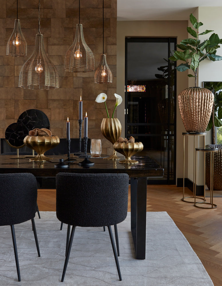 Säulen-Set SOBRINA schwarz+bronze Ø30x80cm+Ø35x100cm