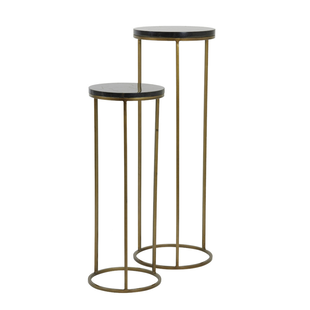 Säulen-Set SOBRINA schwarz+bronze Ø30x80cm+Ø35x100cm
